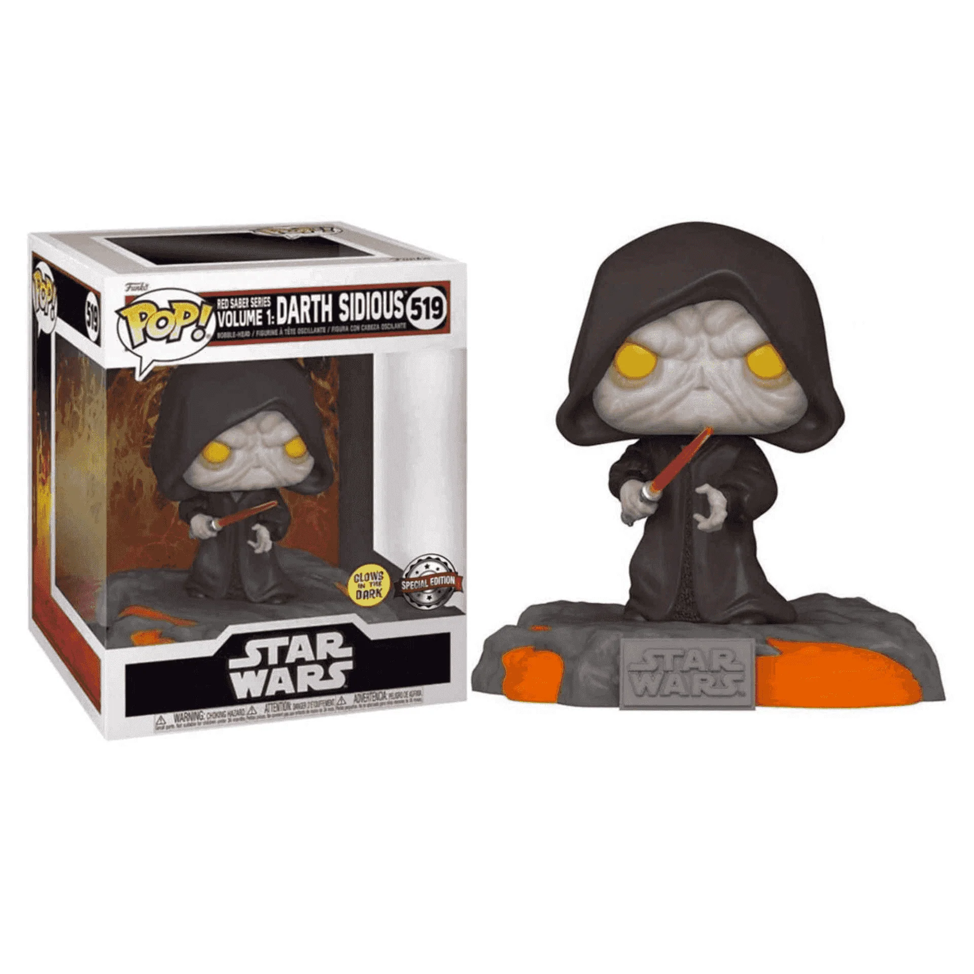 Funko Pop! Deluxe Darth Sidious - Edición Exclusiva con Efecto Glow