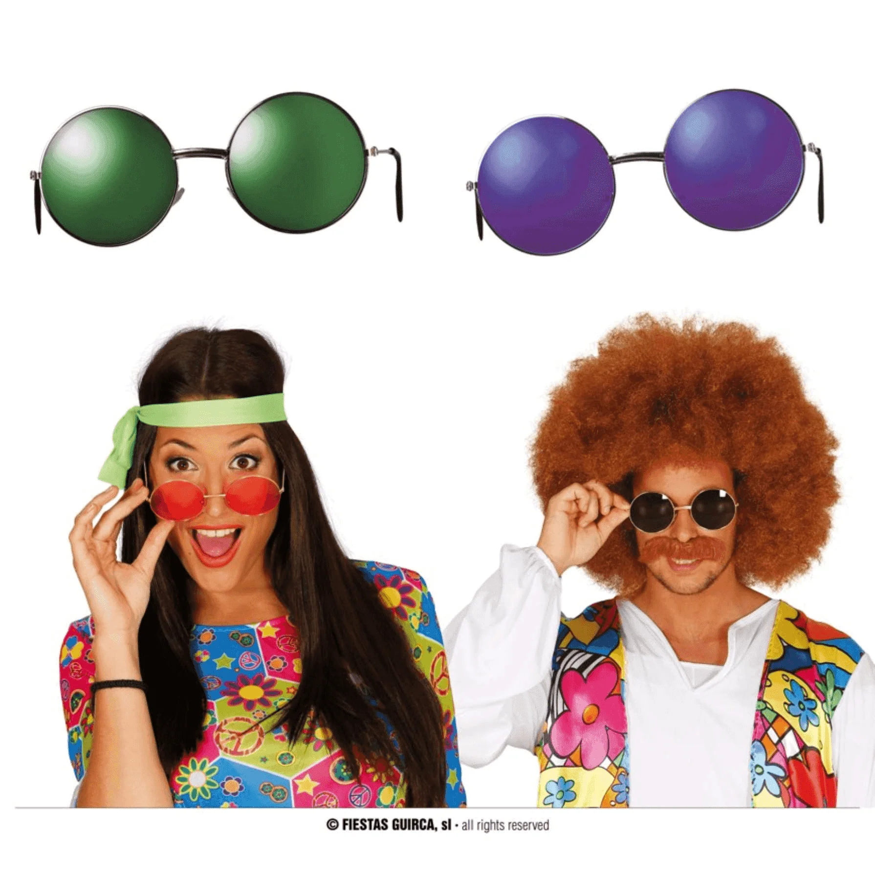 Gafas Hippie Grandes Complemento Disfraz