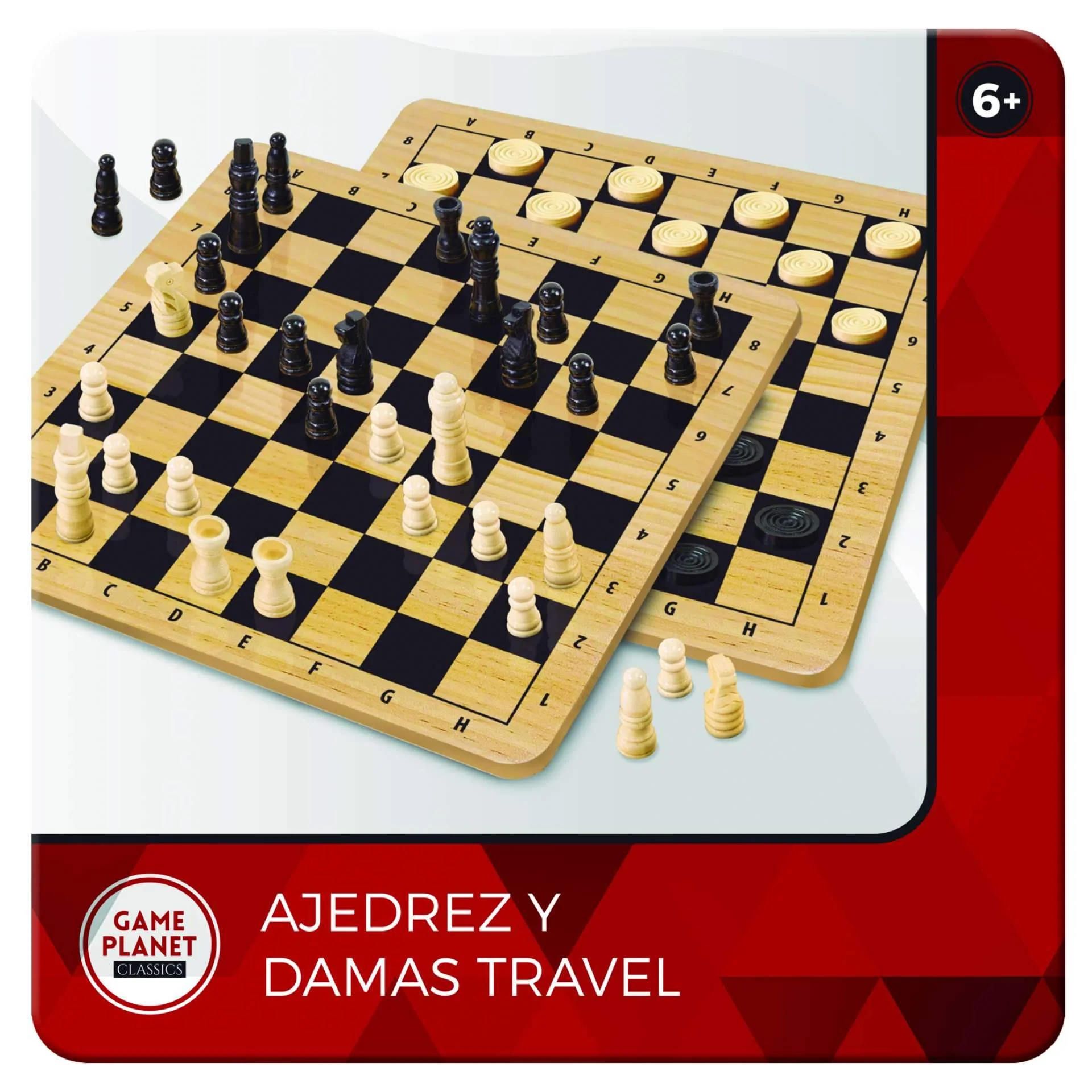 Game Planet Classics Ajedrez y Damas Travel – Caja Metálica