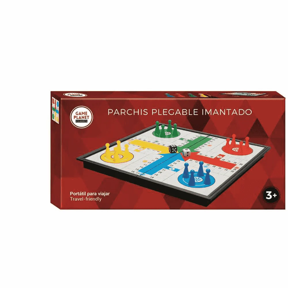 Game Planet Classics | Parchís Plegable Imantado – El Clásico Juego de Viaje