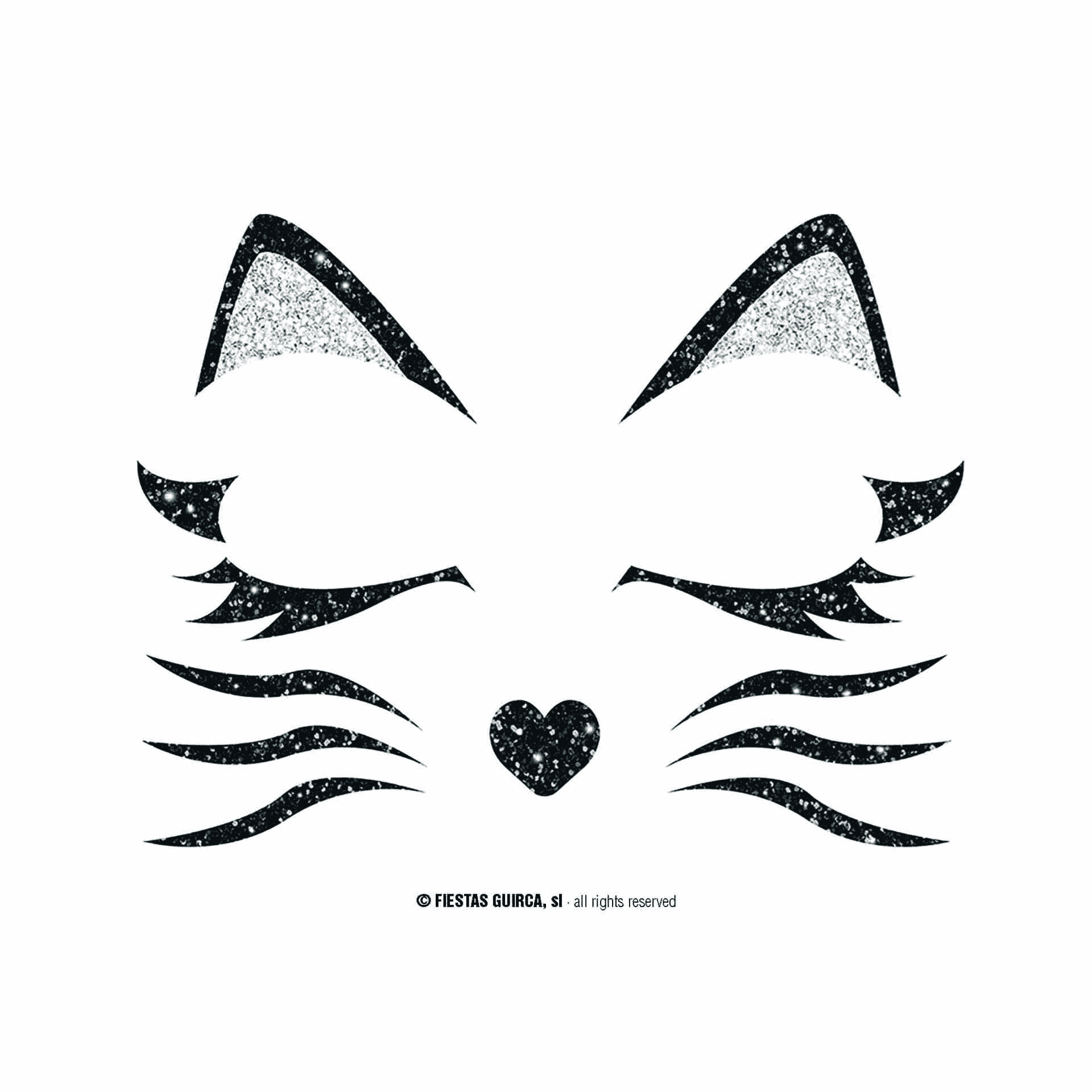 Gatita Glitter Face Complemento Disfraz