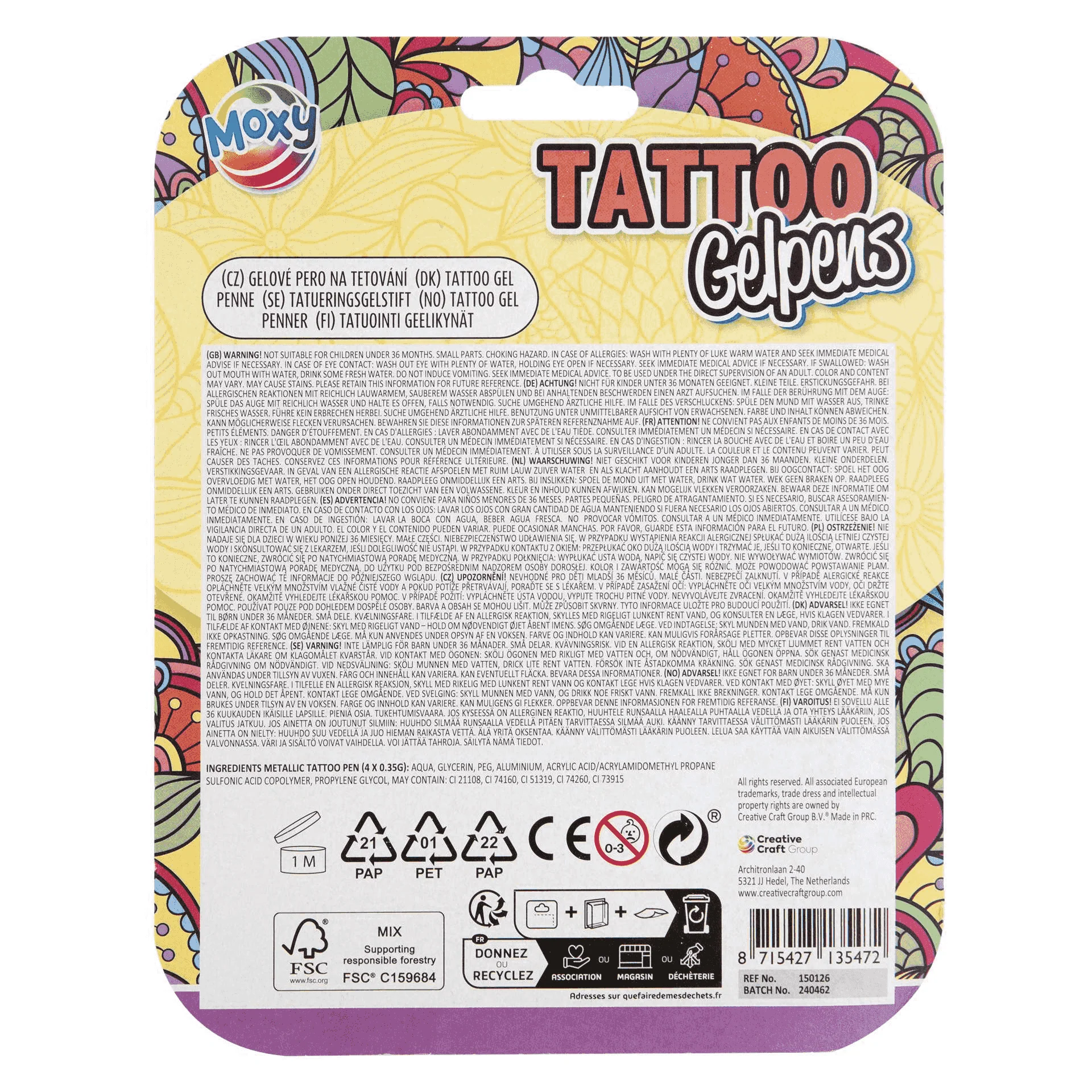 Geles para Tatuajes Metálicos con Plantillas | Set de 4 Colores para Niños y Niñas desde 5 Años - Image 3