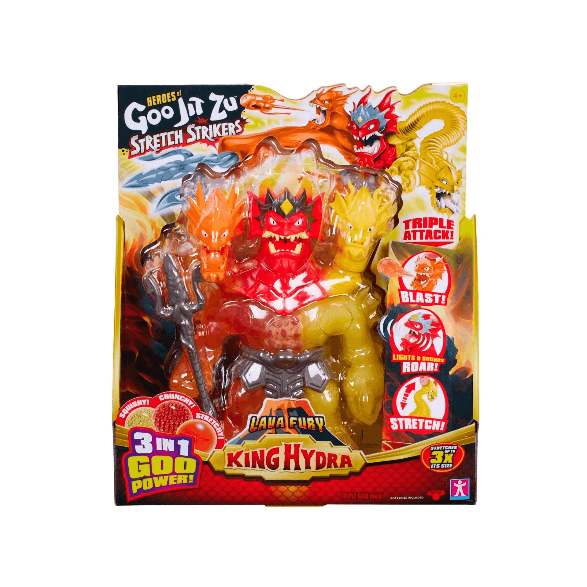 Goo Jit Zu King Hydra Lava Fury - Héroe Estirable