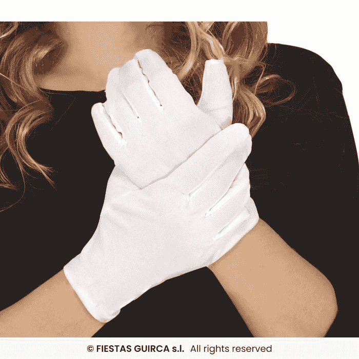 Guantes infantiles blancos 17 cm – Accesorio para disfraces de niño/a