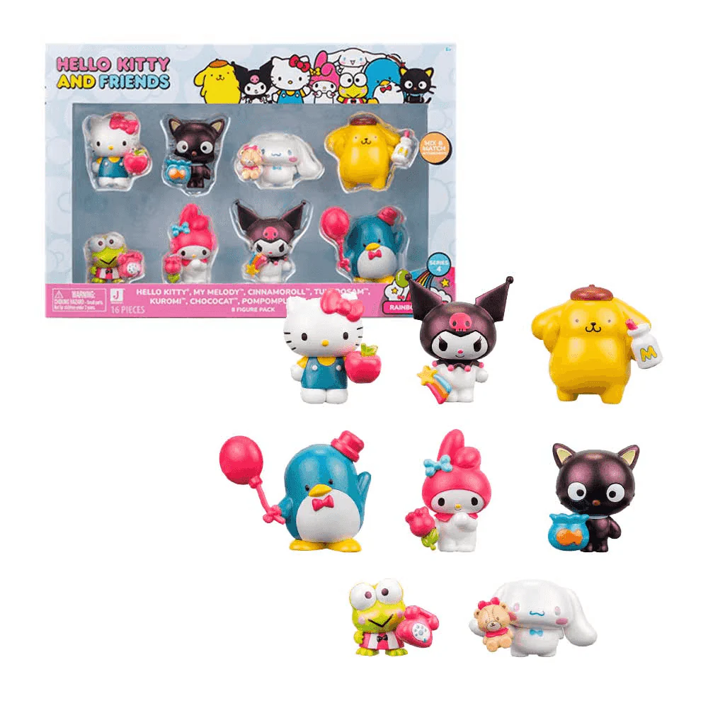 Hello Kitty Set 8 Figuras Hello Kitty and Friends Rainbow Vibes 5 cm