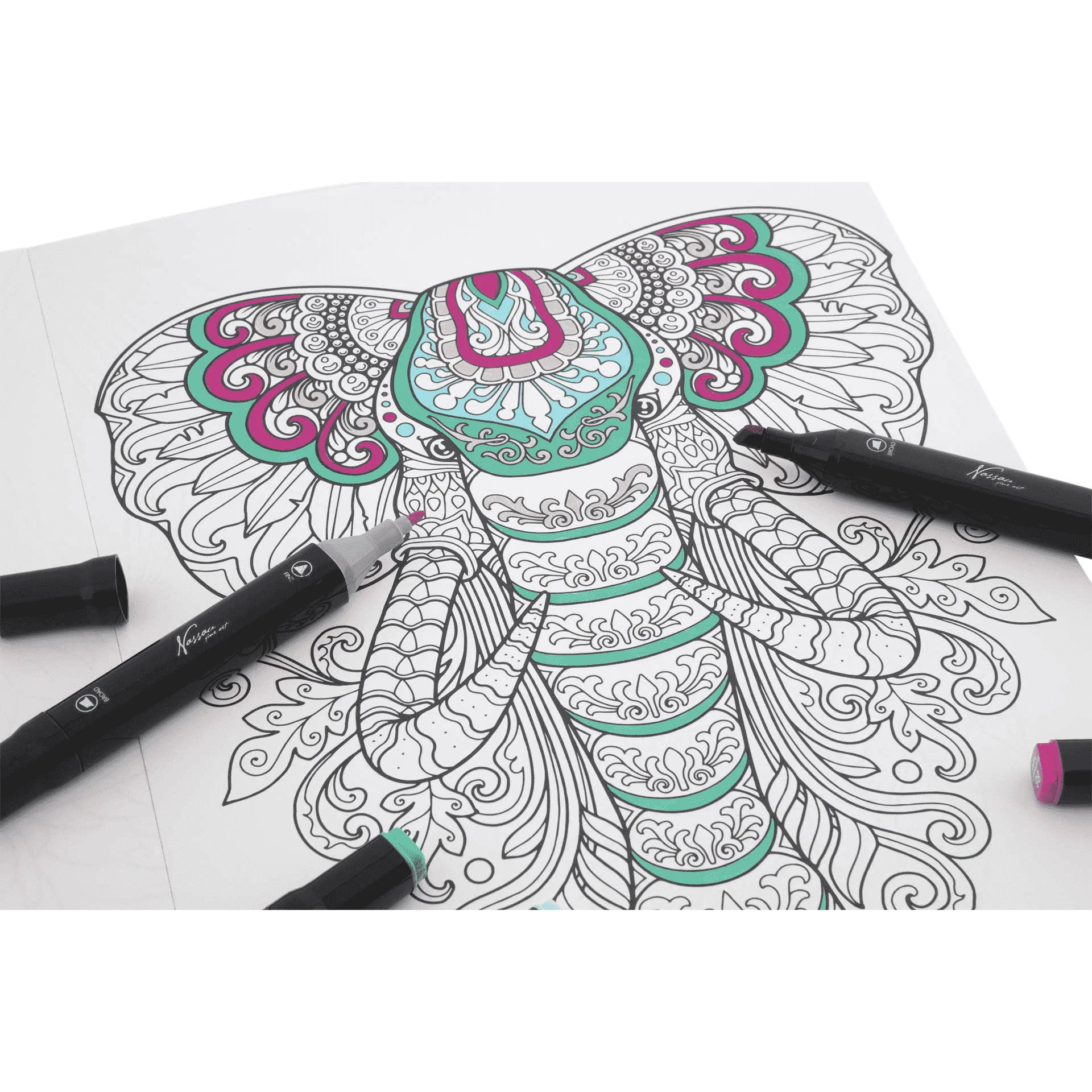 Hojas para colorear con rotuladores Nassau Fine Art Animales – 16 diseños A3 - Image 2