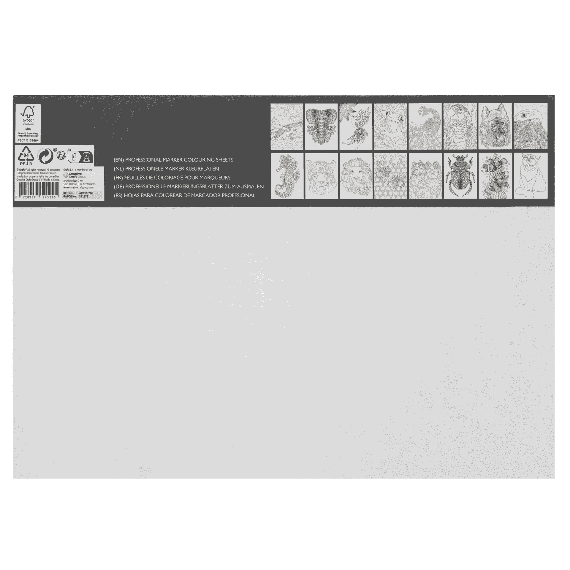 Hojas para colorear con rotuladores Nassau Fine Art Animales – 16 diseños A3 - Image 3