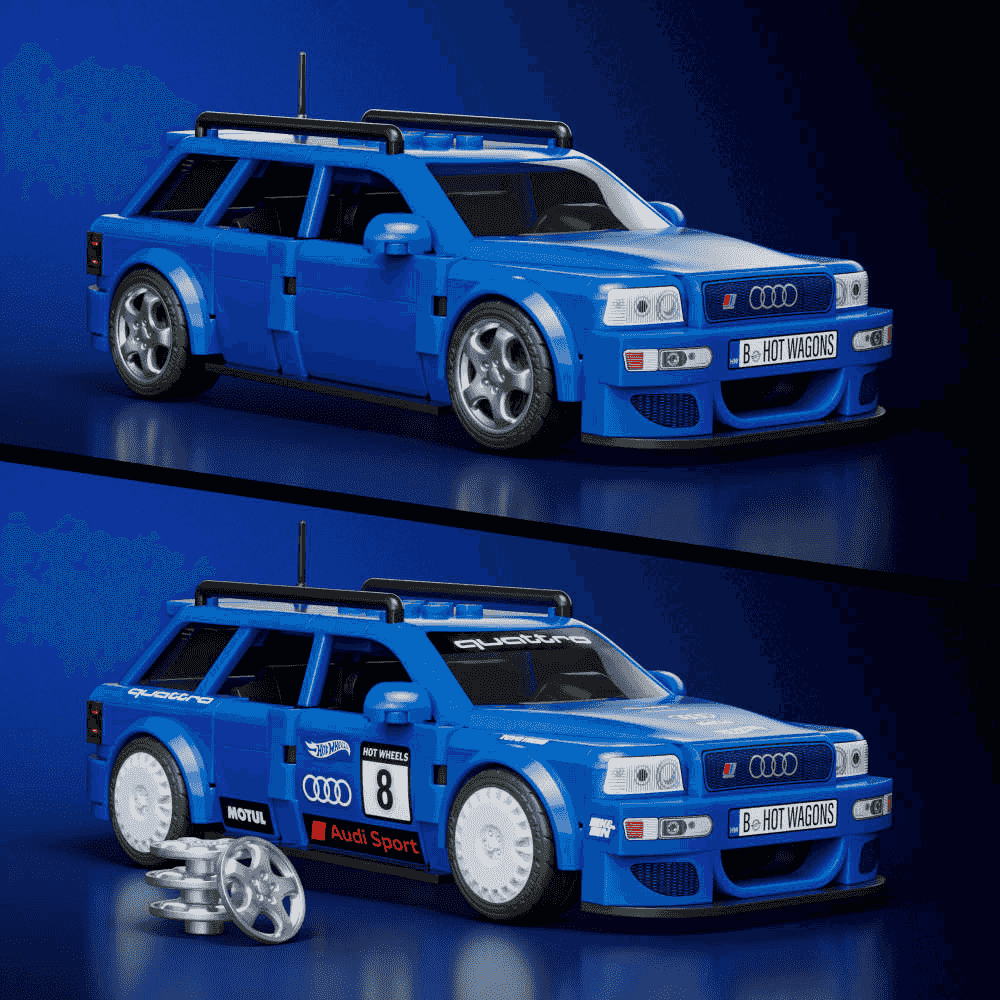 Hot Wheels Brick Shop Audi Avant RS2 94 Speed Series 8 años - Image 3