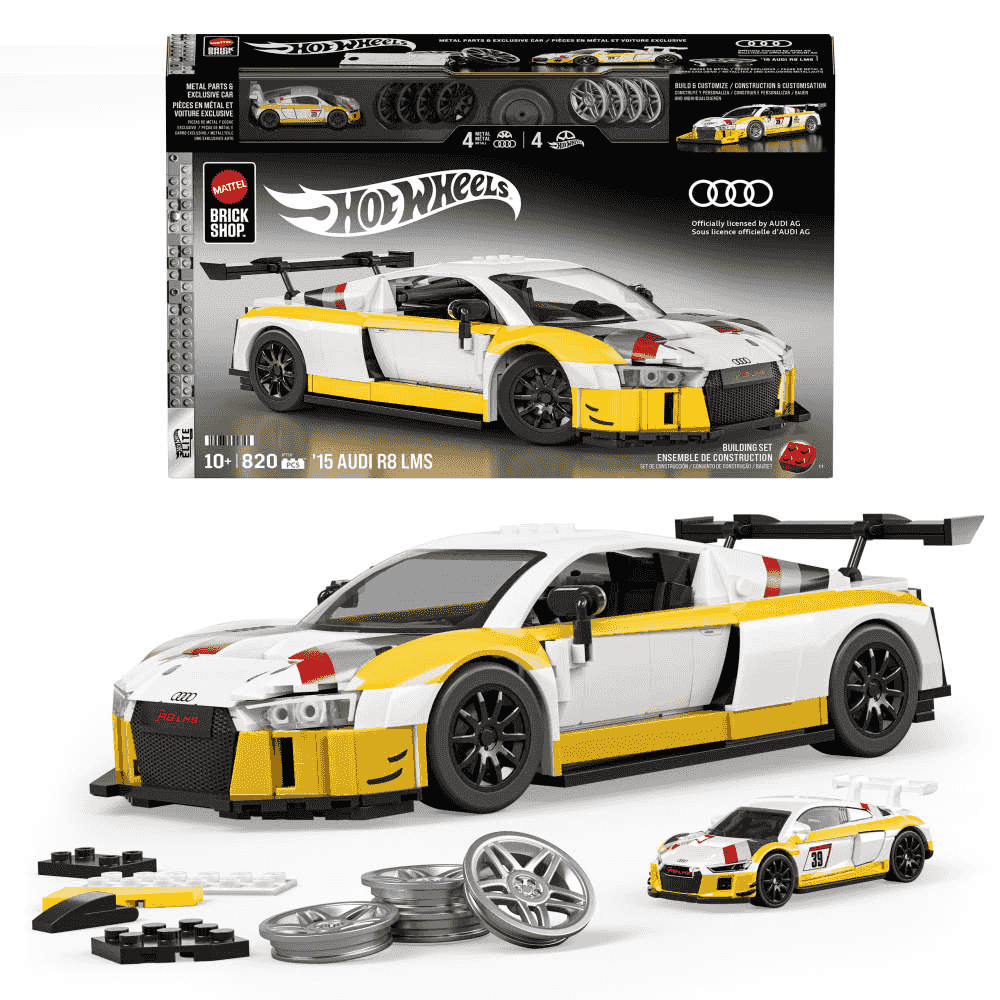 Hot Wheels Brick Shop Audi R8 LMS 2015 820 piezas Elite Series 10 años