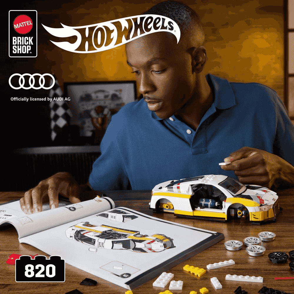 Hot Wheels Brick Shop Audi R8 LMS 2015 820 piezas Elite Series 10 años - Image 2