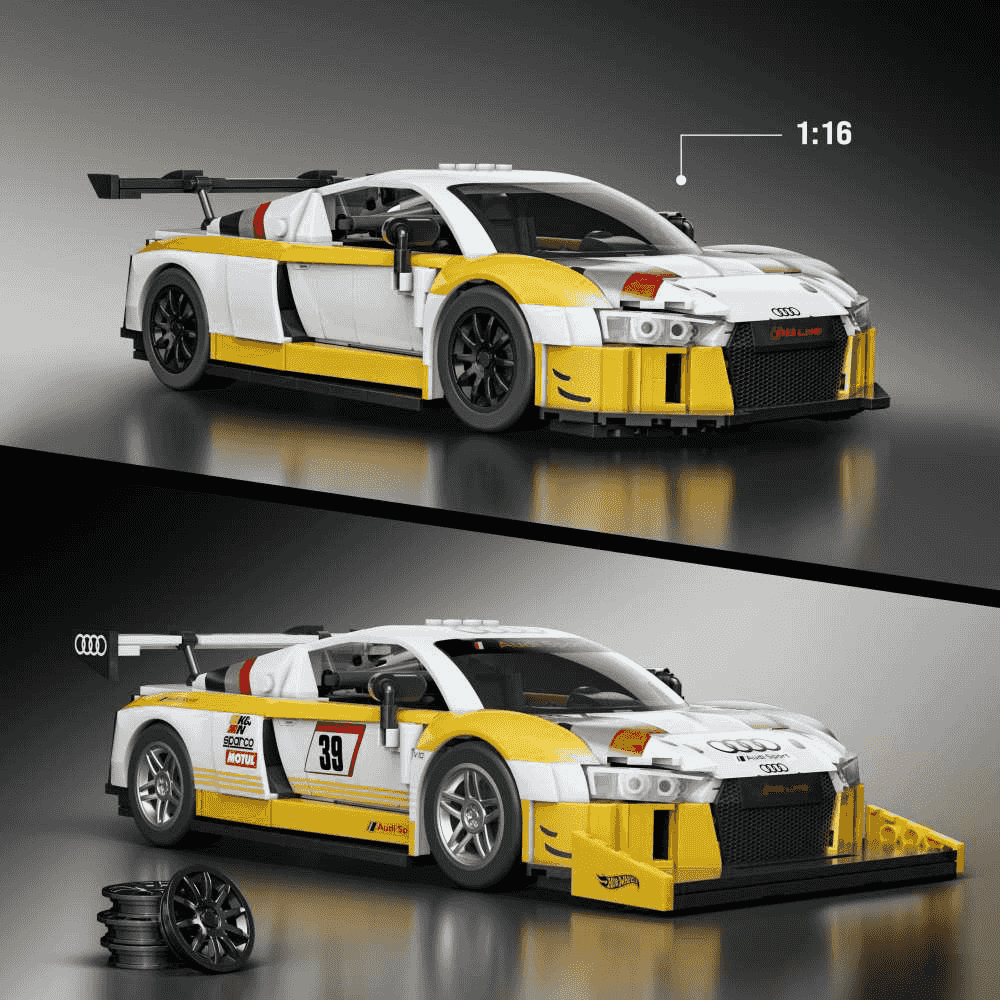 Hot Wheels Brick Shop Audi R8 LMS 2015 820 piezas Elite Series 10 años - Image 3