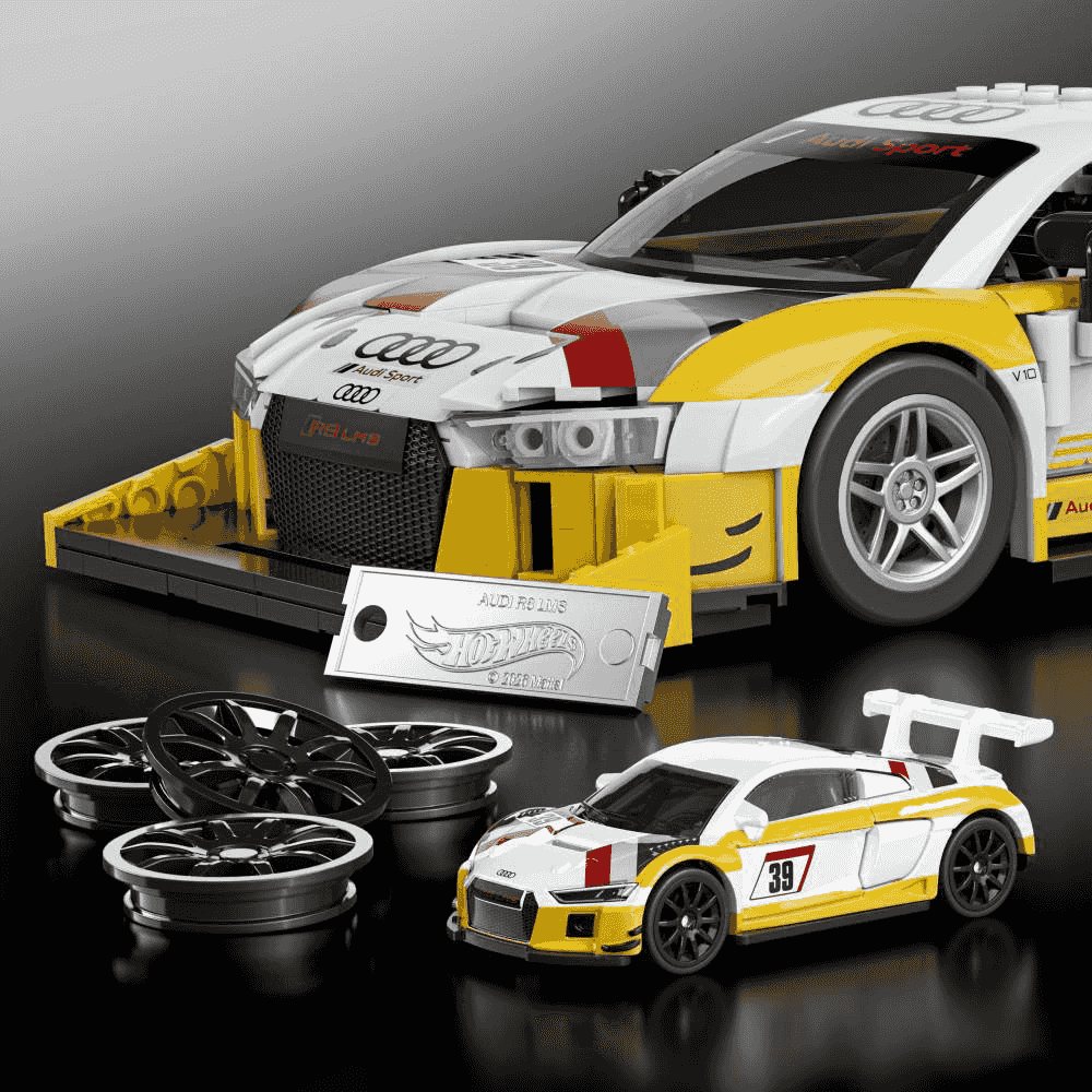 Hot Wheels Brick Shop Audi R8 LMS 2015 820 piezas Elite Series 10 años - Image 5