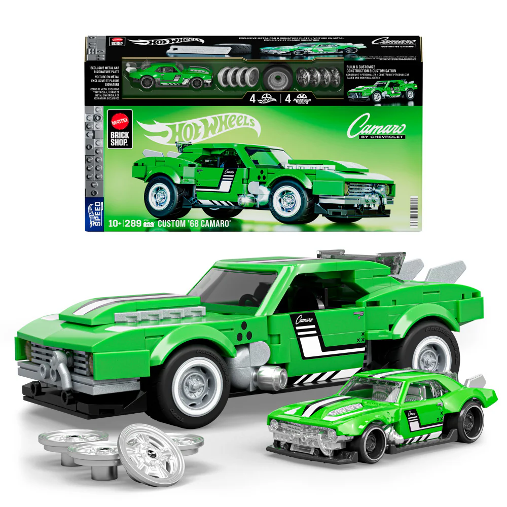 Hot Wheels Brick Shop Custom 68 Camaro Speed Series 289 piezas 8 años