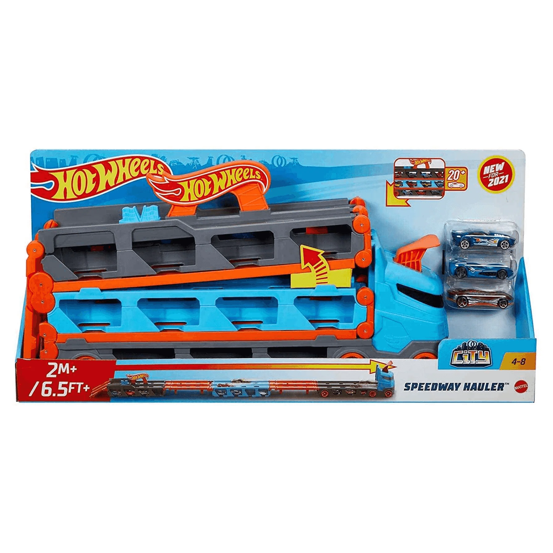 Hot Wheels Camión convertible en pista para coches de juguete 4 años - Image 2
