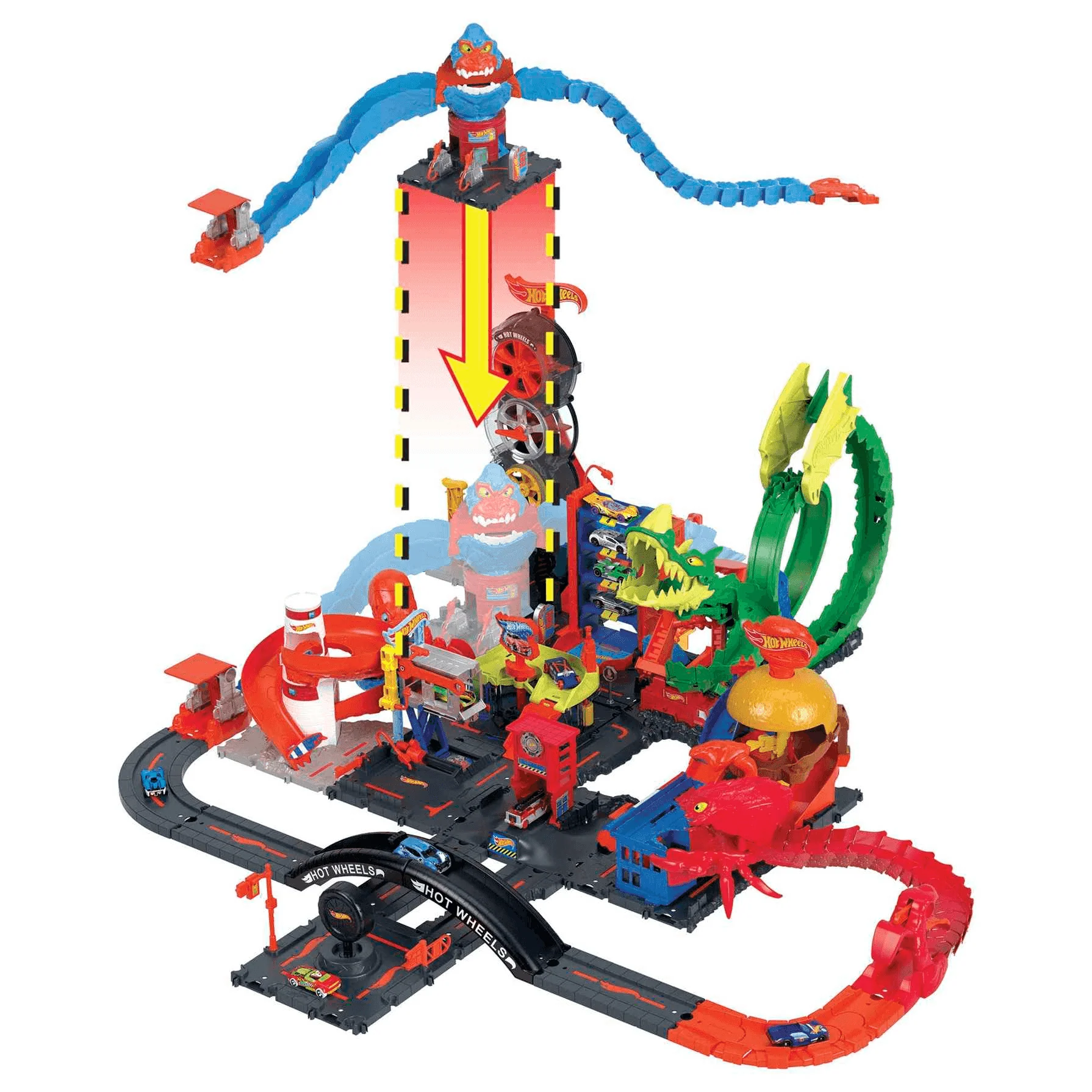 Hot Wheels City El Ataque del Gorila pista para coches de juguete 4 años - Image 7