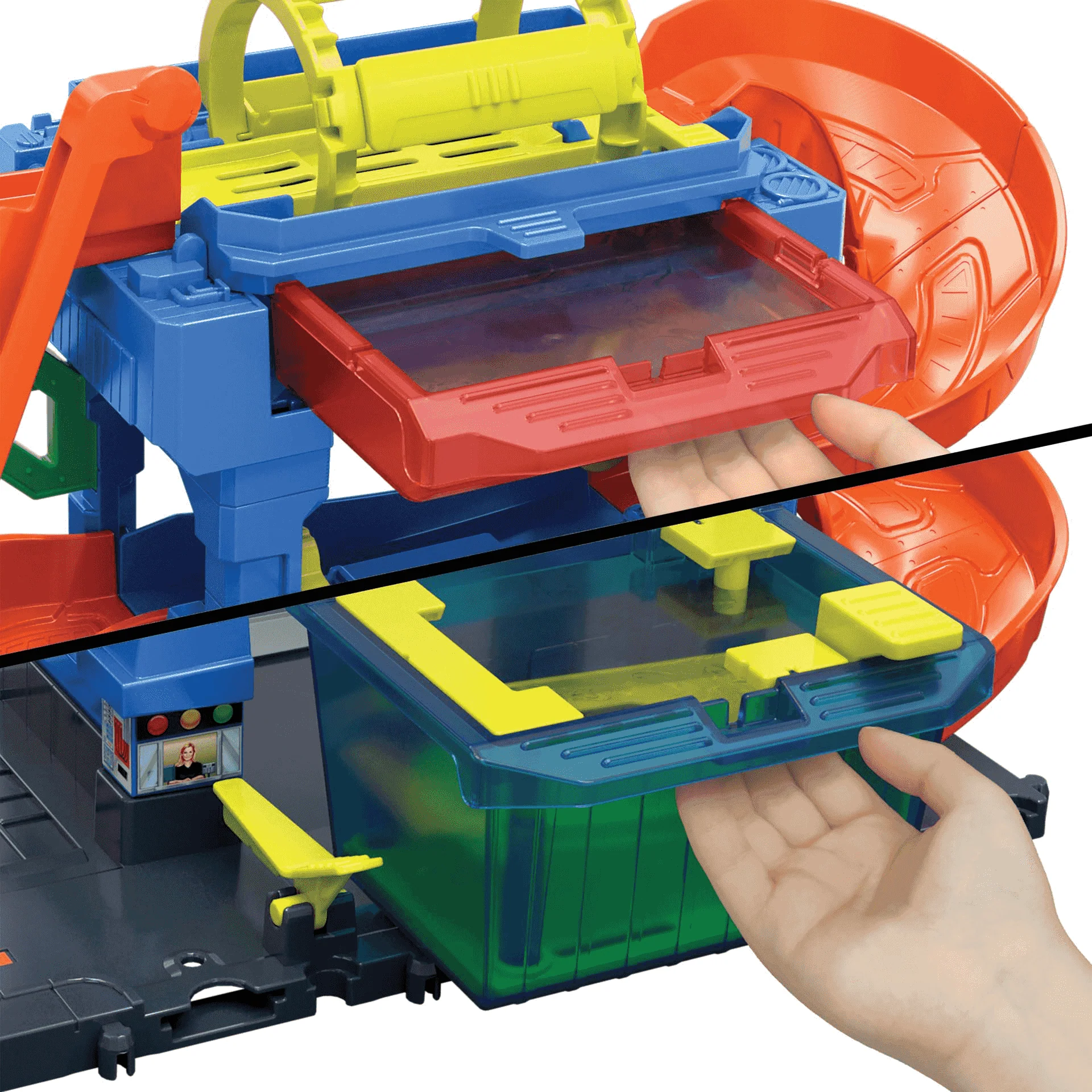 Hot Wheels City “Let´s Race - ¡a correr!” Netflix -Túnel de lavado con giros Pista para coches de ju - Image 3