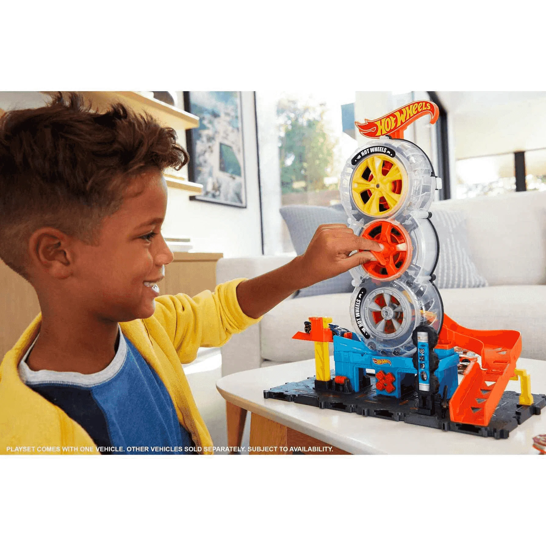 Hot Wheels City Tienda de neumáticos pistas para coches de juguete 4 años - Image 2