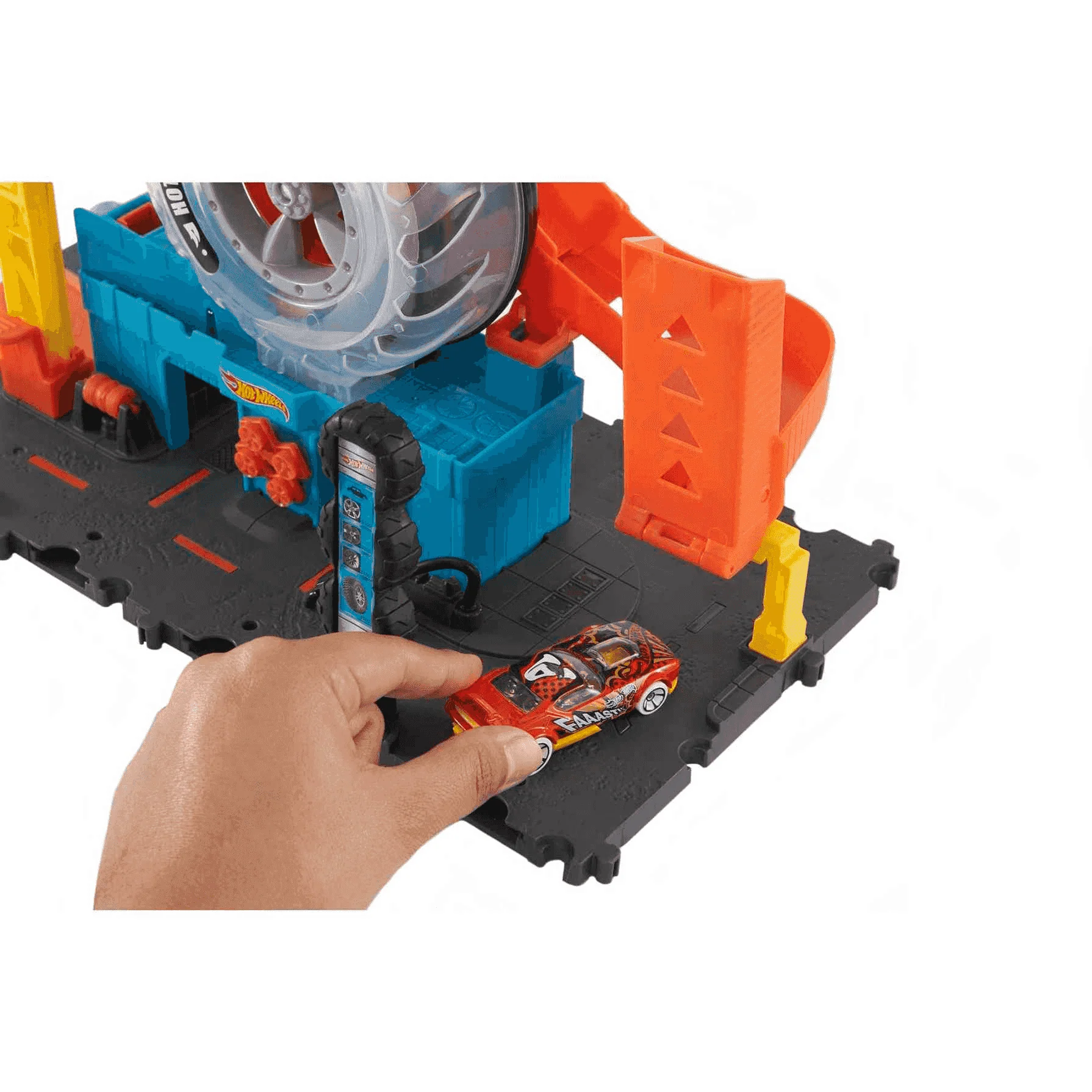 Hot Wheels City Tienda de neumáticos pistas para coches de juguete 4 años - Image 3