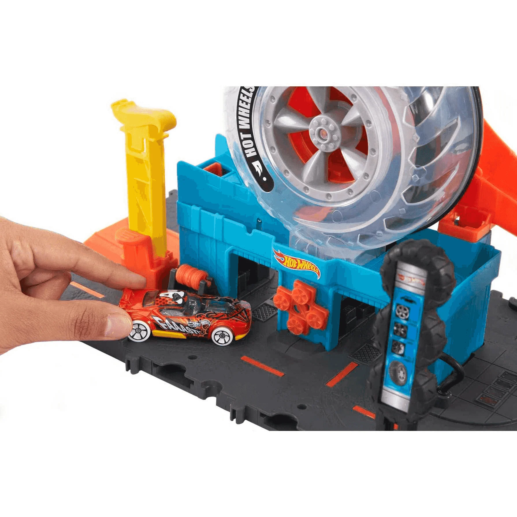 Hot Wheels City Tienda de neumáticos pistas para coches de juguete 4 años - Image 5