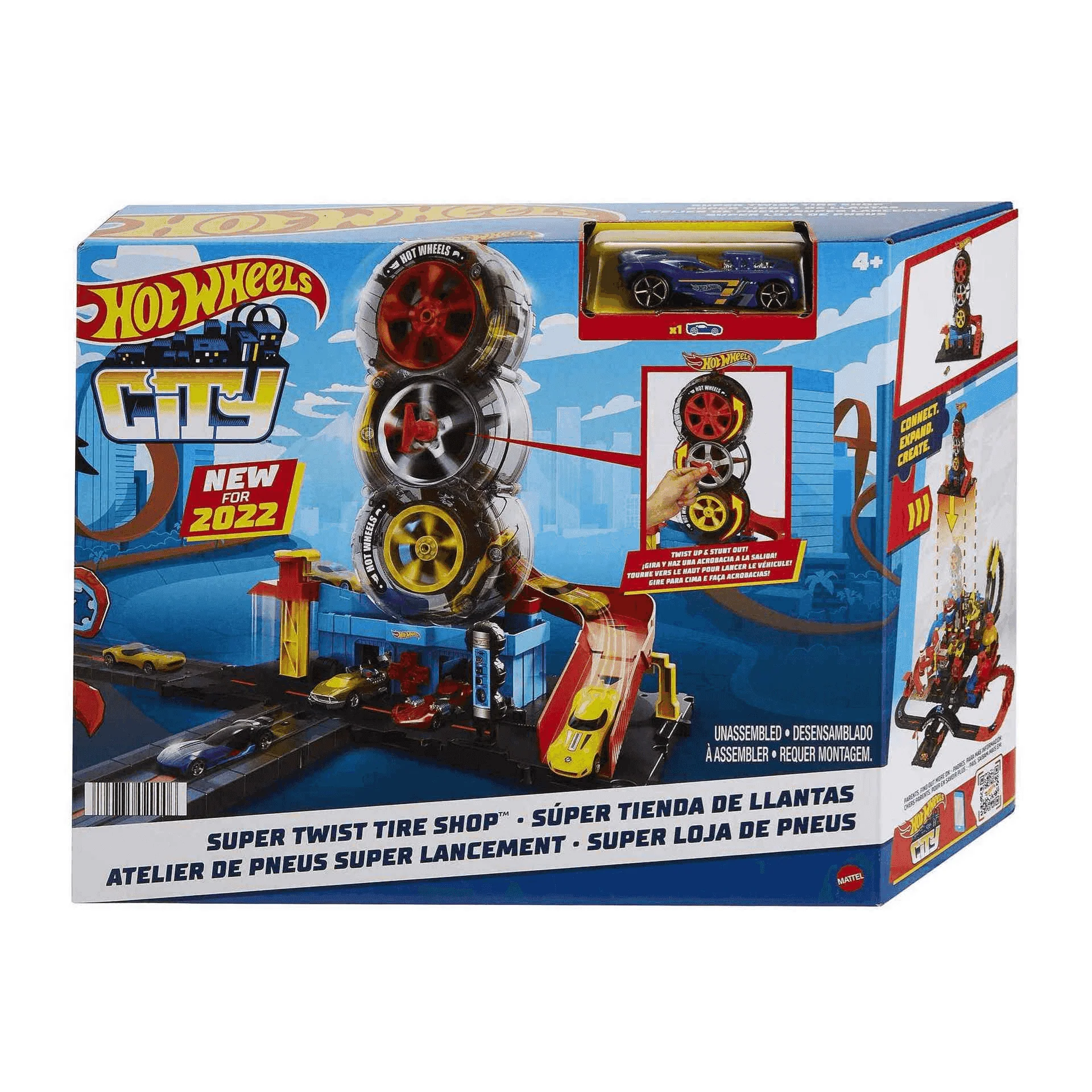 Hot Wheels City Tienda de neumáticos pistas para coches de juguete 4 años - Image 6