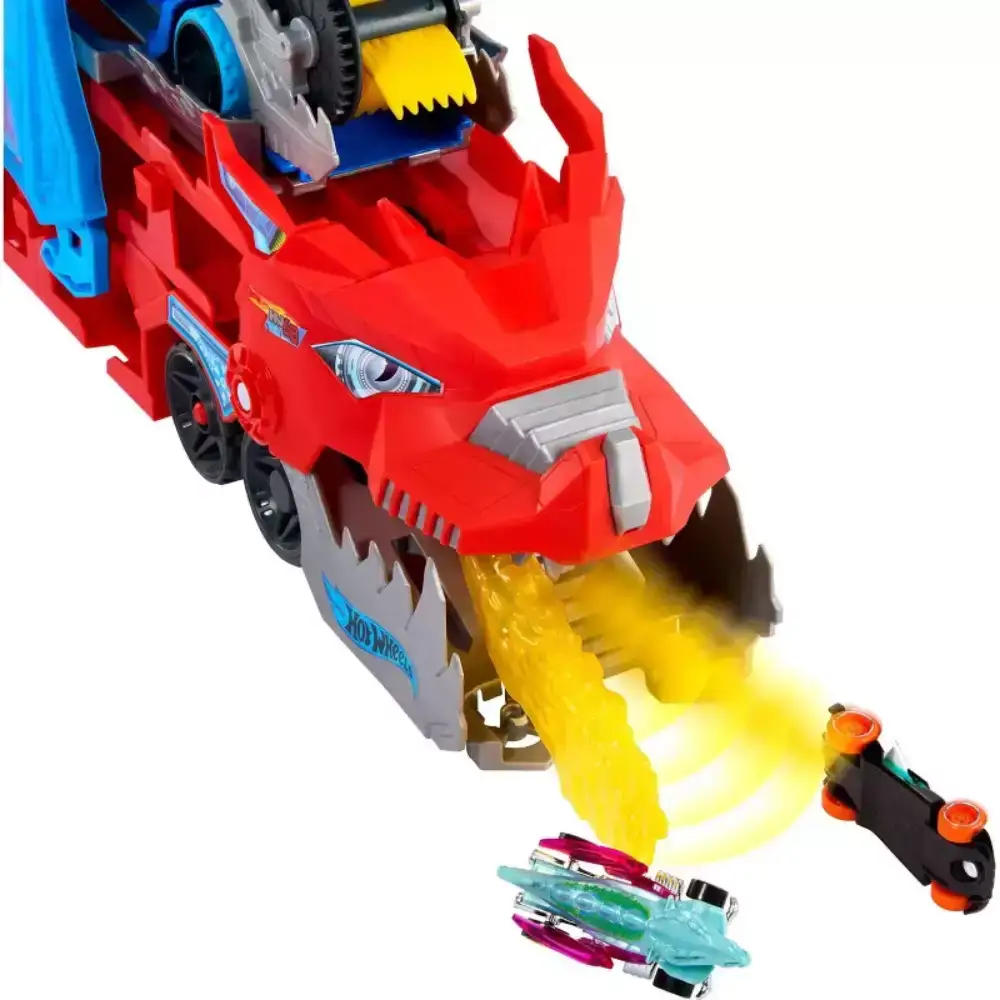 Hot Wheels Dragón Transportador con Ataque Doble – Pista transformable con 2 coches - Image 2