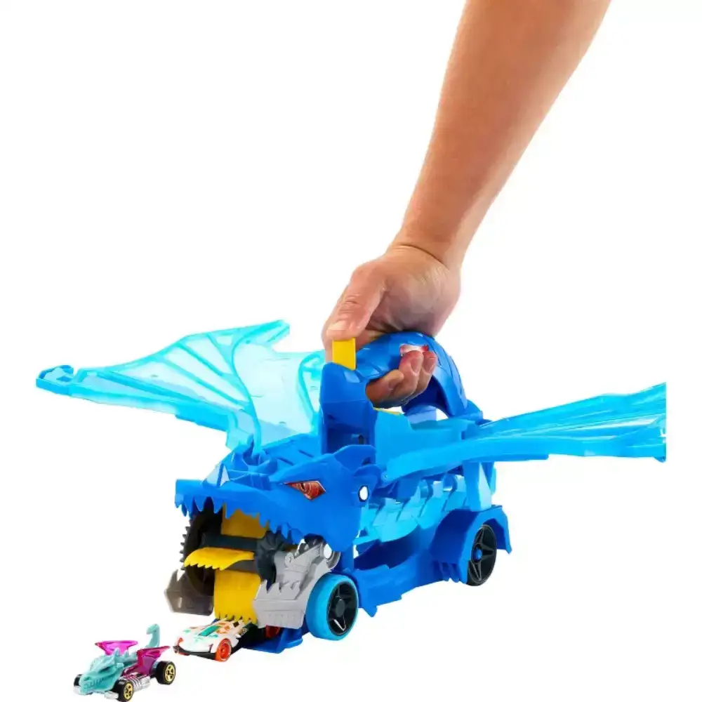Hot Wheels Dragón Transportador con Ataque Doble – Pista transformable con 2 coches - Image 5