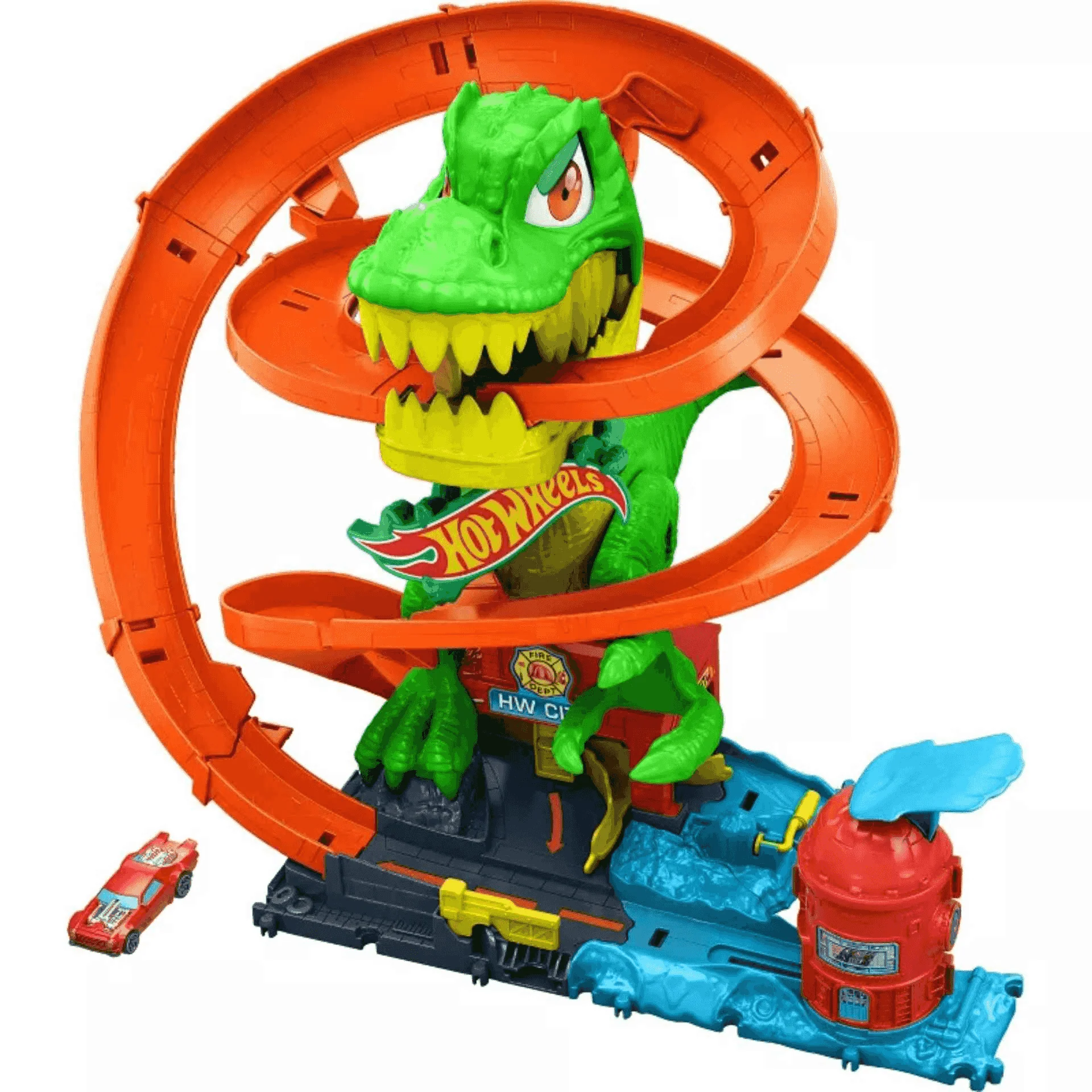 Hot Wheels Jurassic World T-Rex  Estación de Bomberos