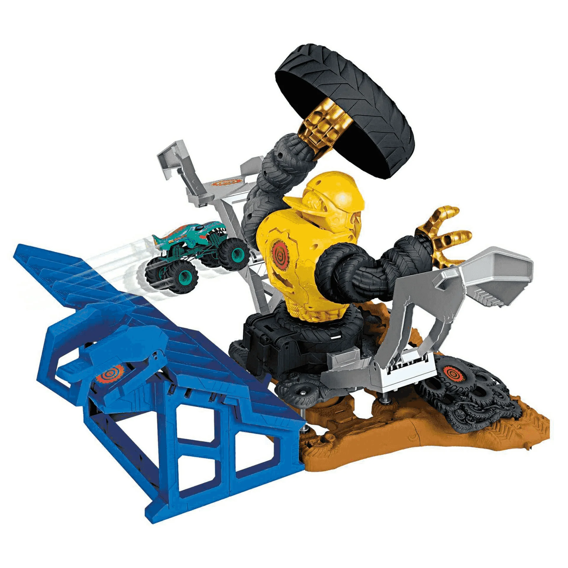 Hot Wheels Monster Trucks Arena Smashers Mega-Wrex contra Crushzilla Takedown con camión de juguete - Image 3