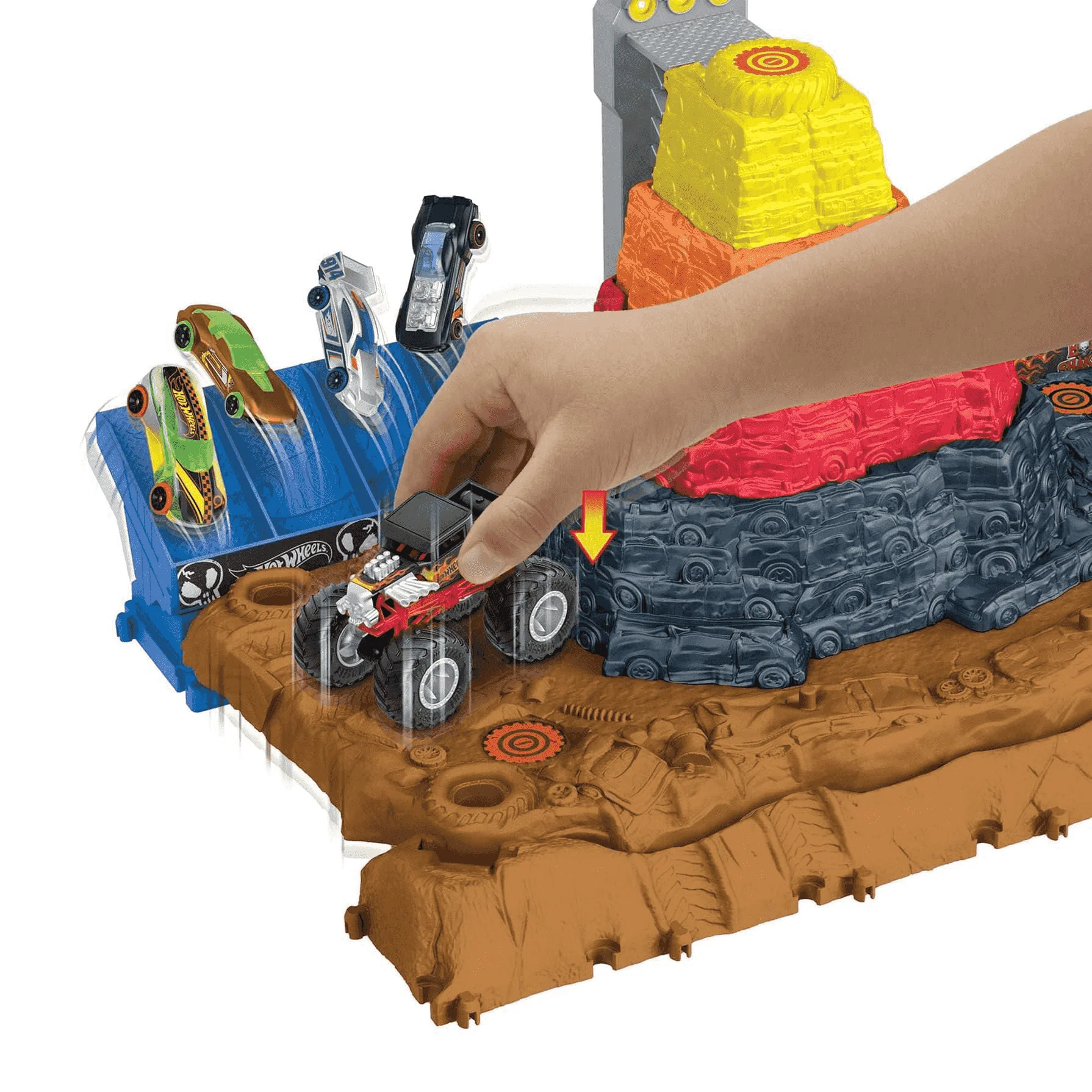 Hot Wheels Monster Trucks Arena World Pista central con coches 3 años - Image 3