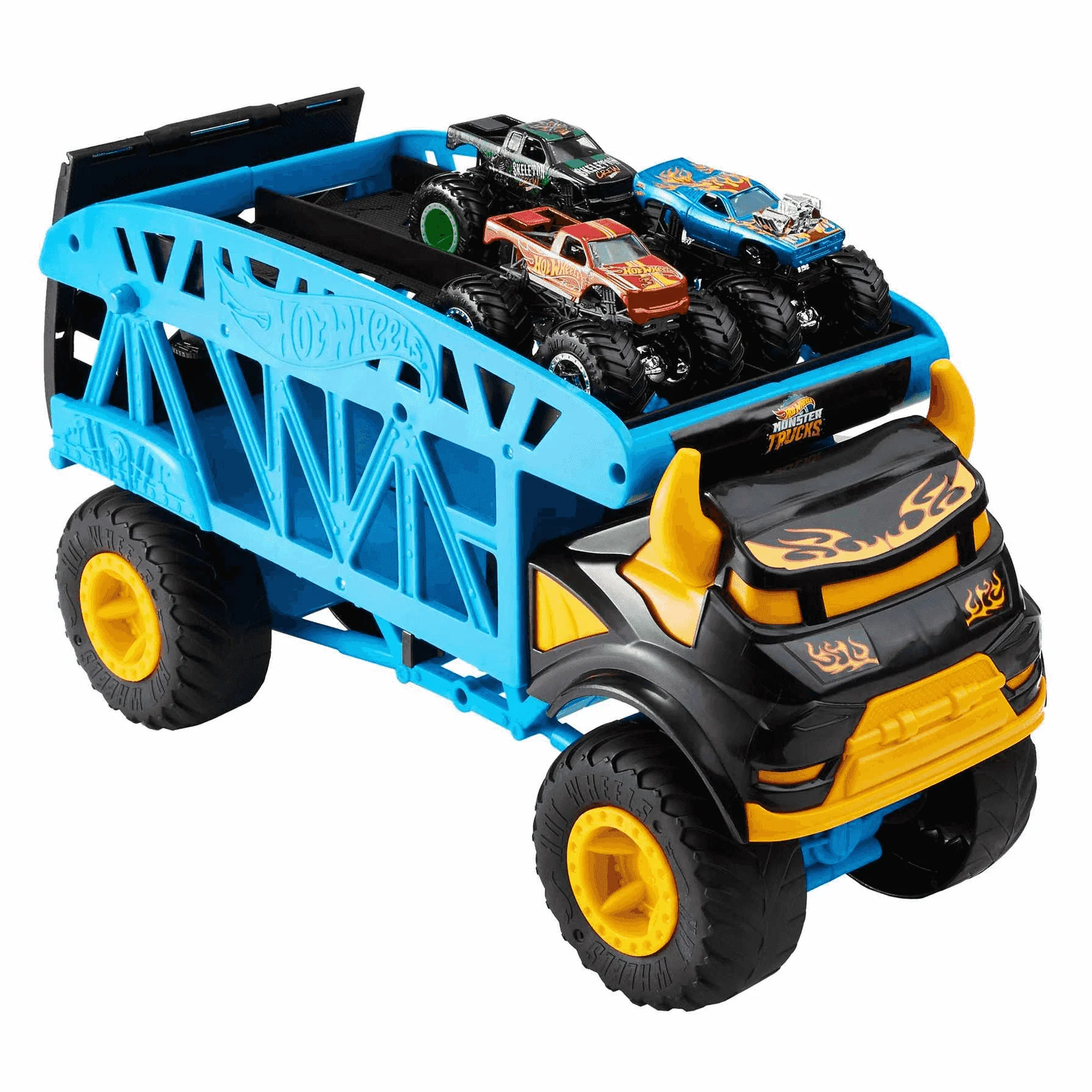 Hot Wheels Monster Trucks Camión Monster Mover Vehículo transportador de coches, incluye 3 coches de - Image 5