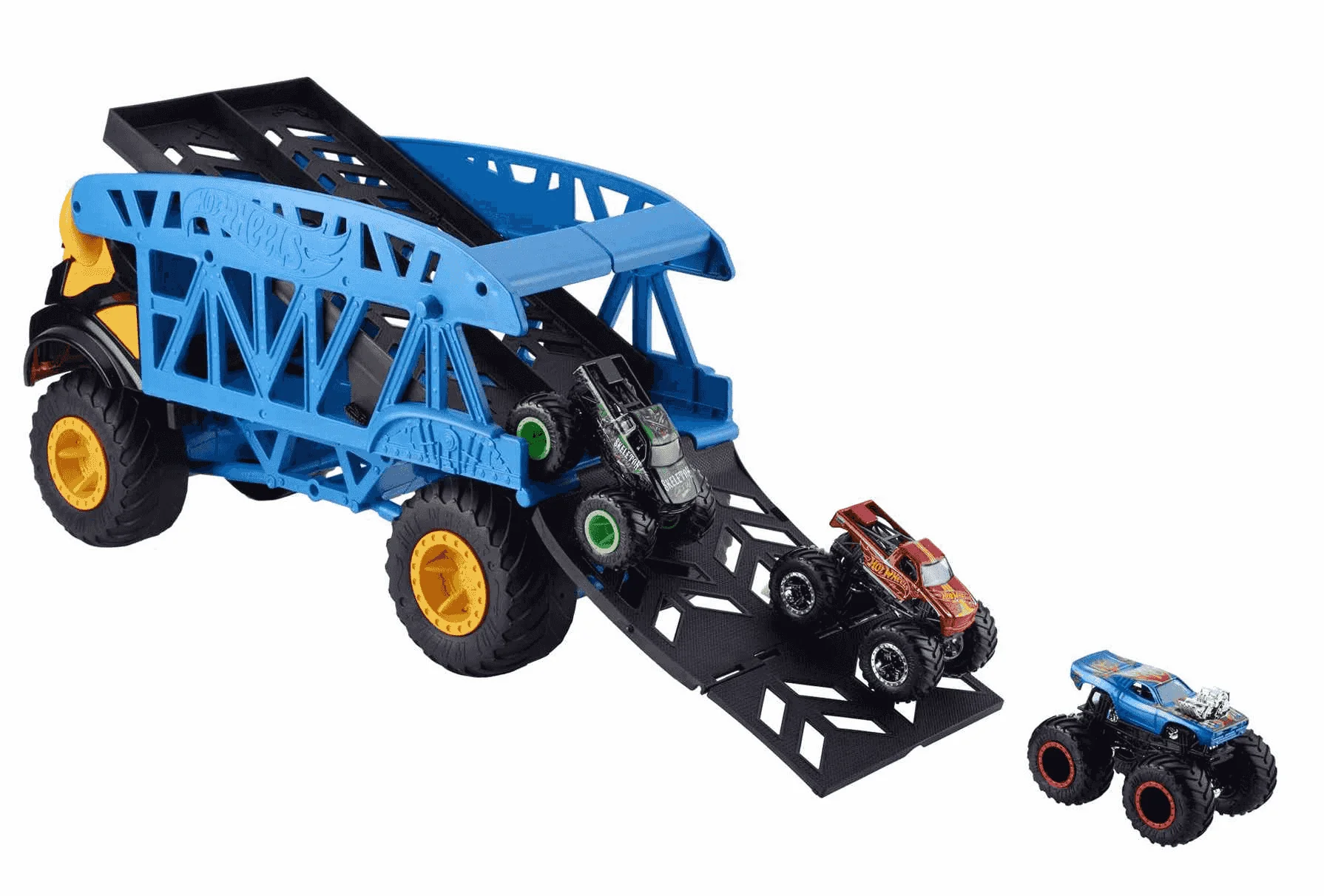 Hot Wheels Monster Trucks Camión Monster Mover Vehículo transportador de coches, incluye 3 coches de - Image 8