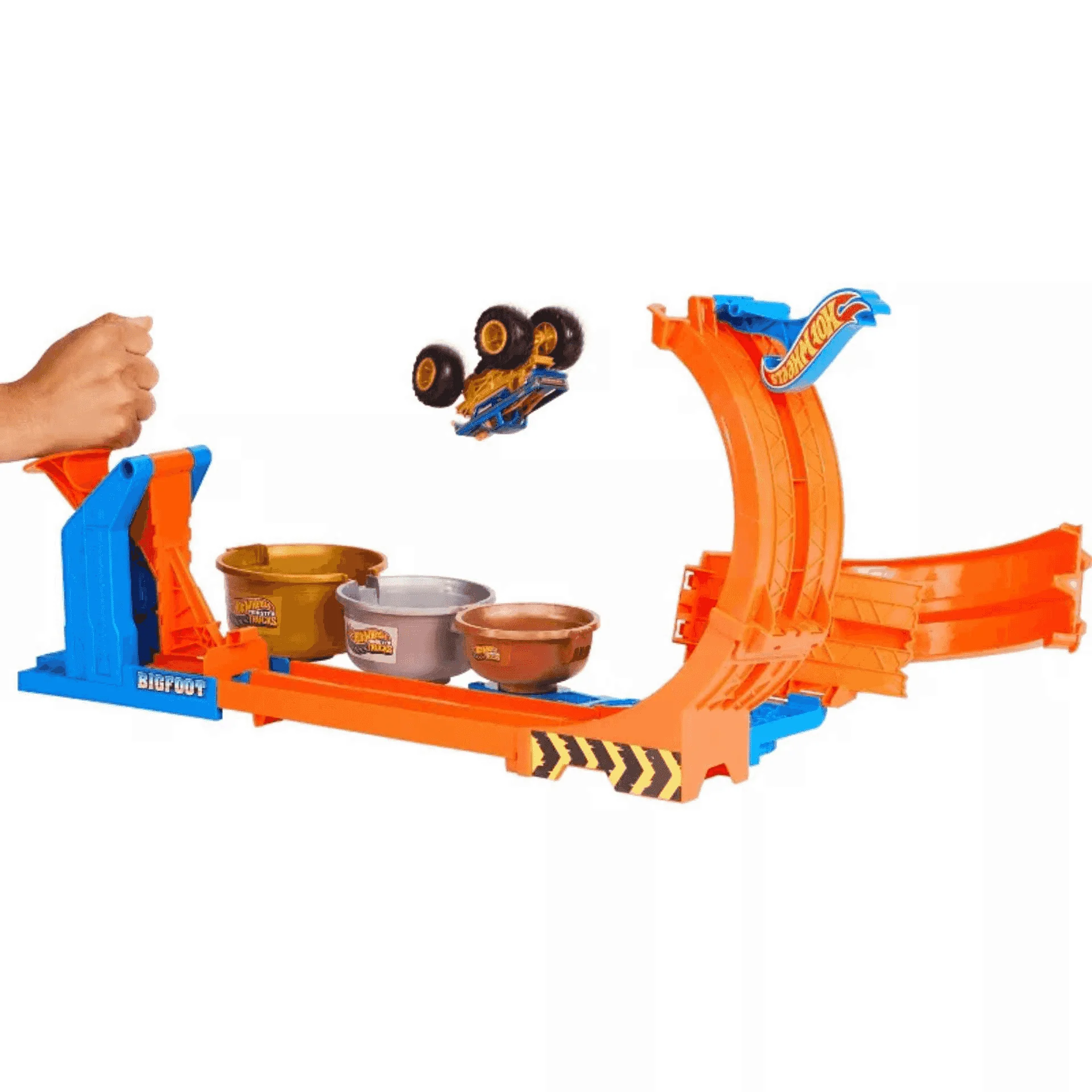 Hot Wheels Monster Trucks Desafío de Trofeo con Loop y Salto