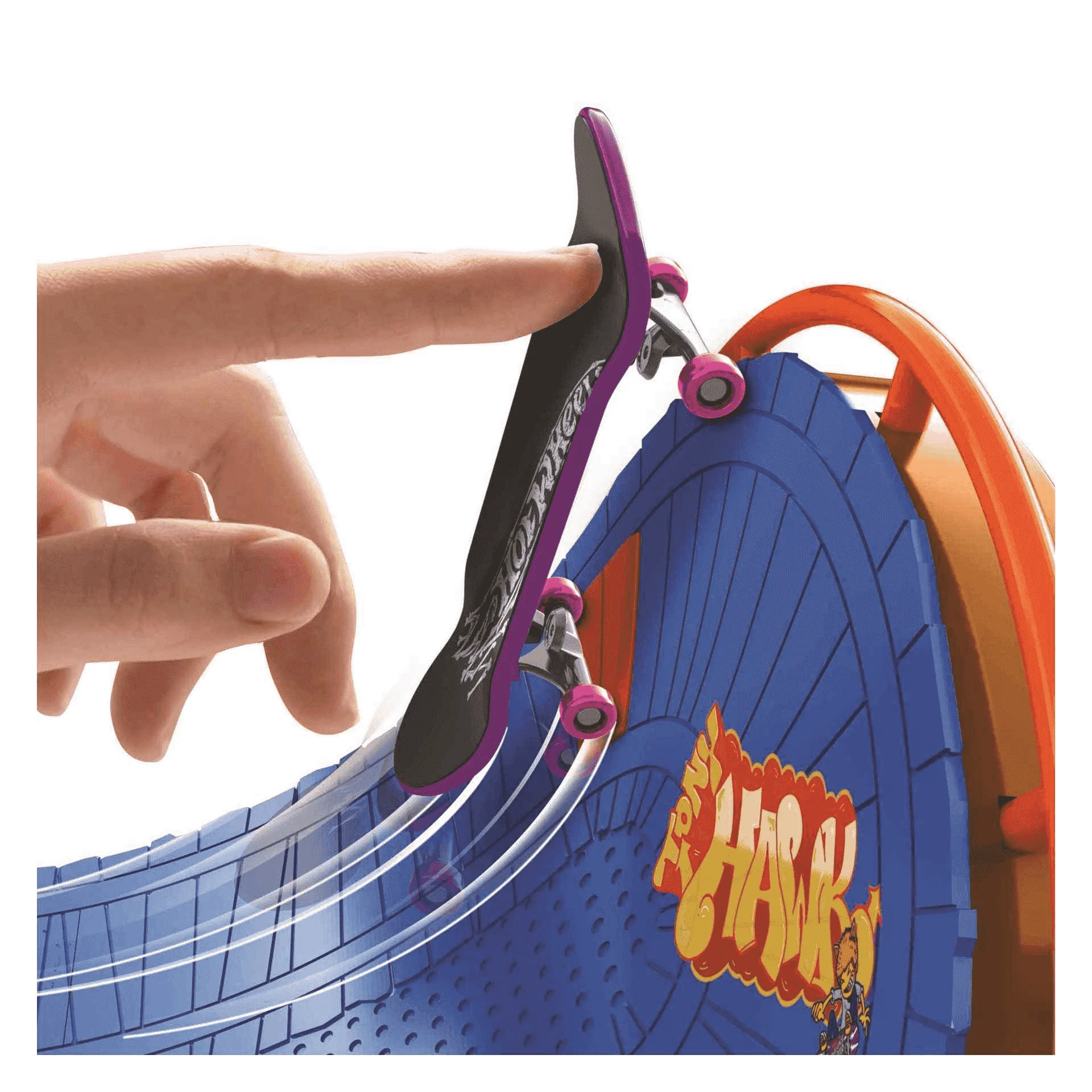 Hot Wheels Parque de skate de atracciones Set de juego con monopatín de juguete y zapatillas para de - Image 4