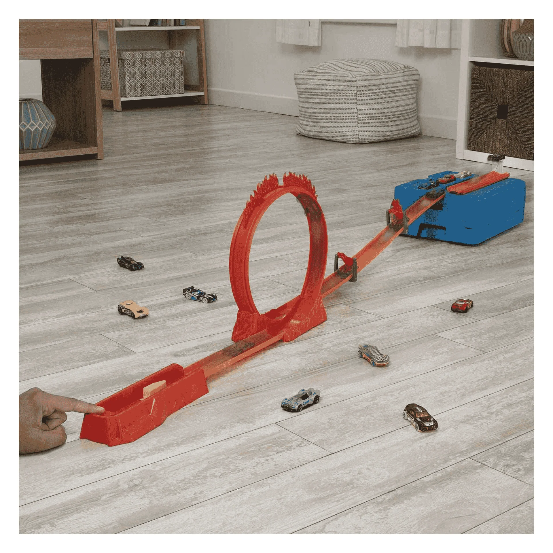 Hot Wheels Track Builder Acrobacias fuego Pista coches juguete 6 años - Image 5
