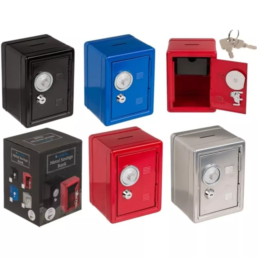 Hucha Infantil Caja Fuerte Metal con Llave surtida