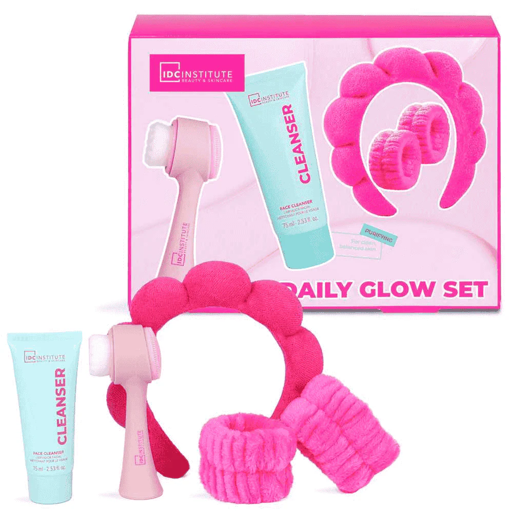 IDC Institute Glissy Face Pure Glow Set Limpieza Facial con Cepillo y Accesorios