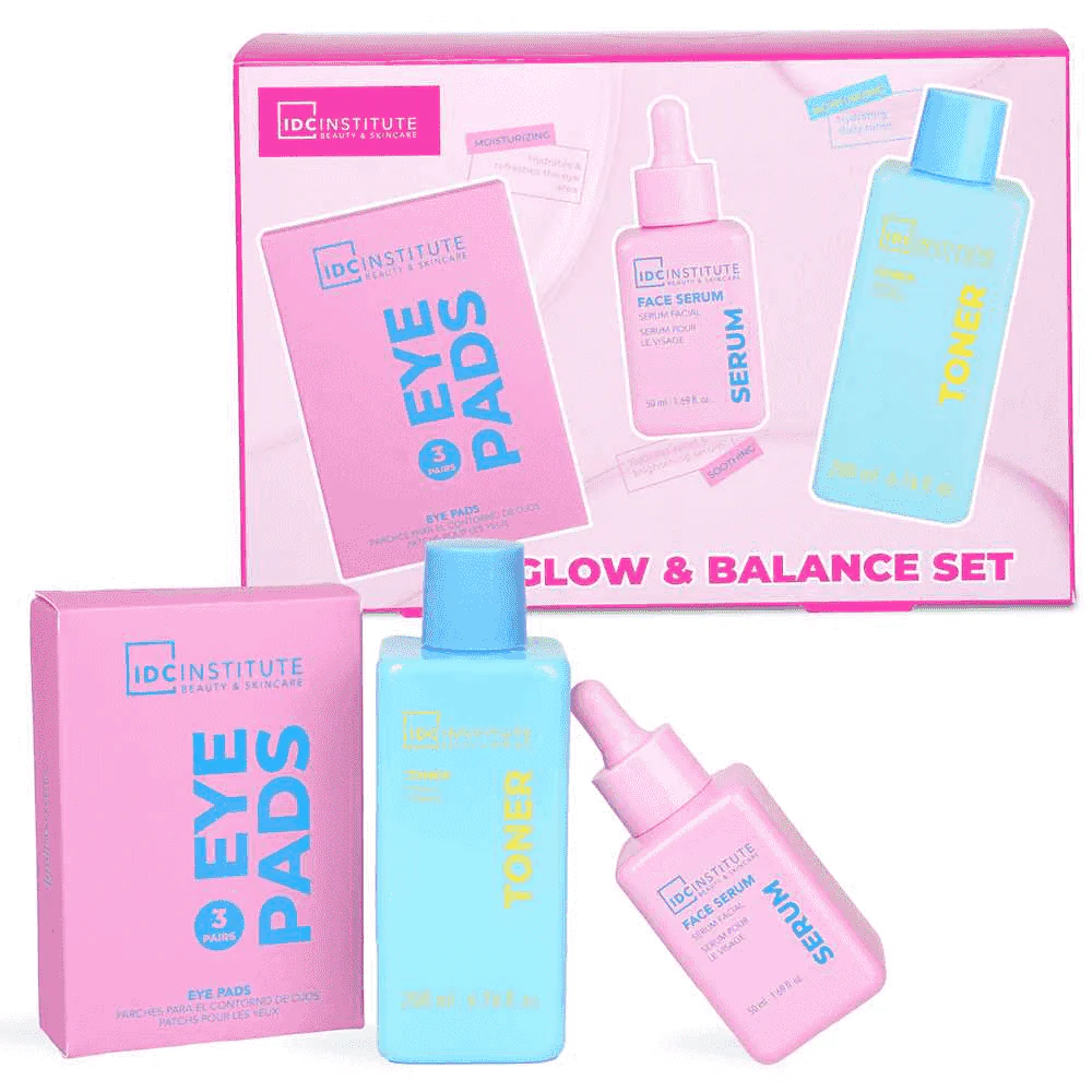 IDC Institute Glissy Hydra Set Rutina Facial Hidratante Tónico Sérum y Parches