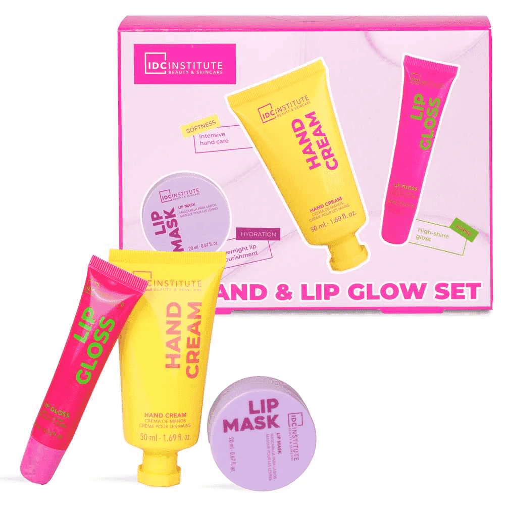 IDC Institute Glissy Radiant Essentials Set Manos y Labios Hidratación y Brillo