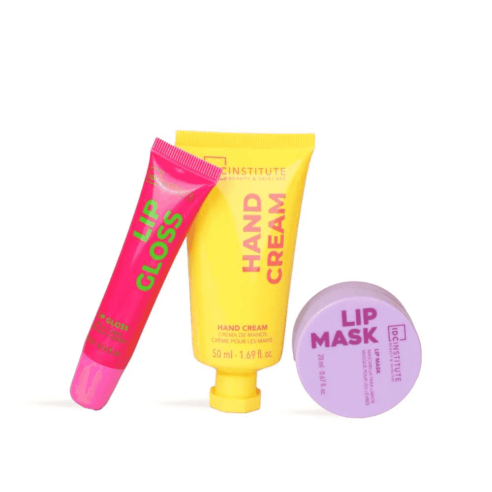 IDC Institute Glissy Radiant Essentials Set Manos y Labios Hidratación y Brillo - Image 2