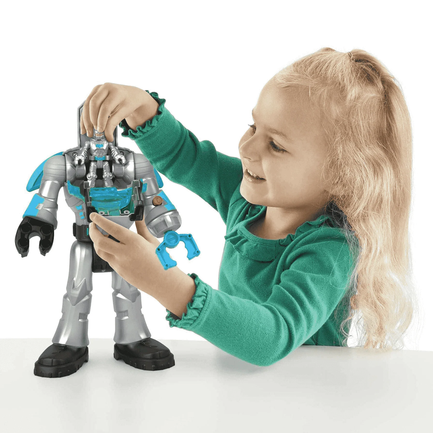 Imaginext DC Super Friends Batman azul Robot luces y sonidos 3 años - Image 3