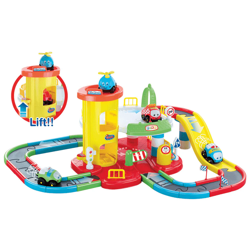 Infant Peque Parking – Garaje con rampas y coches para bebés (Infant Planet)
