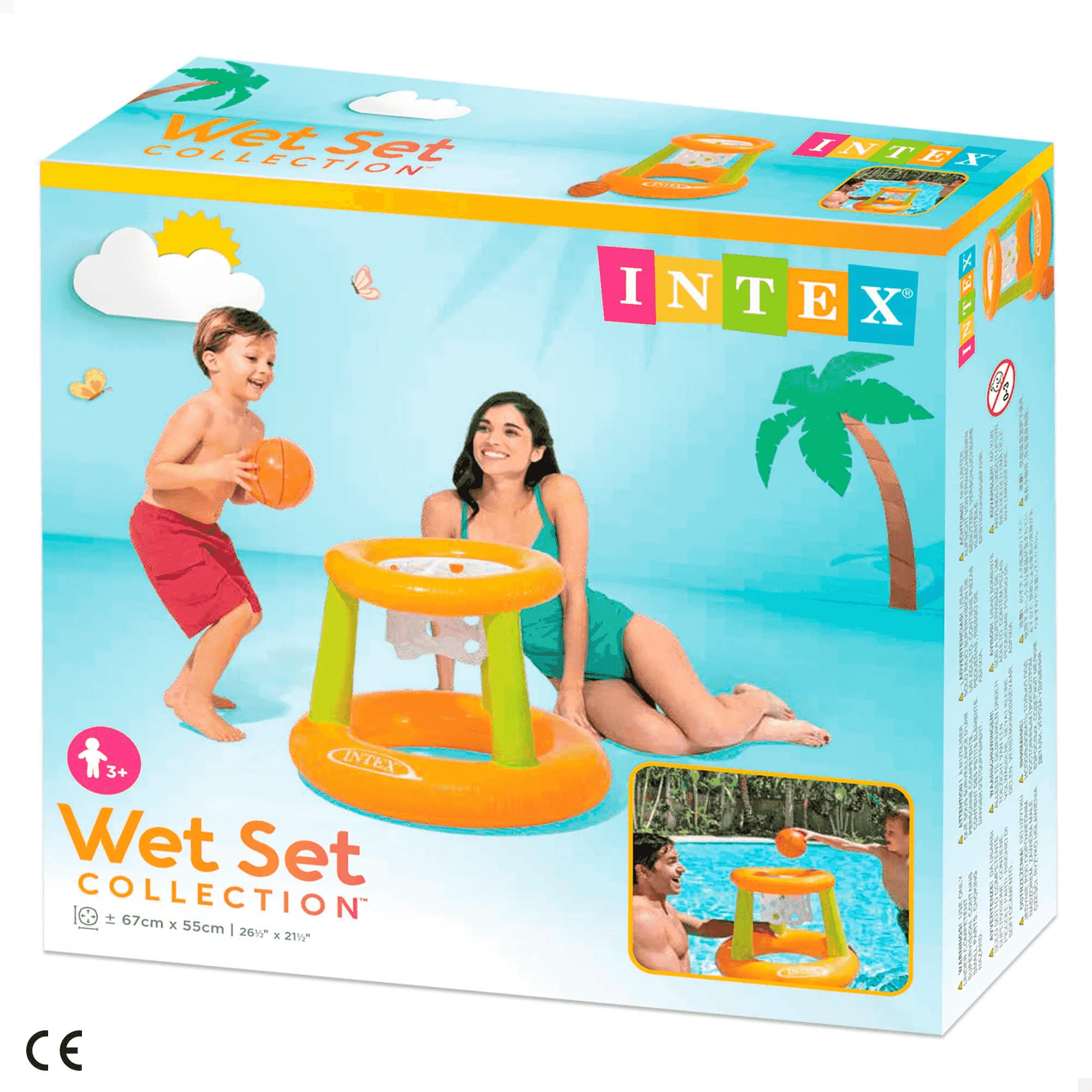 Juego Basket Hinchable y Flotante Intex 67x55 cm