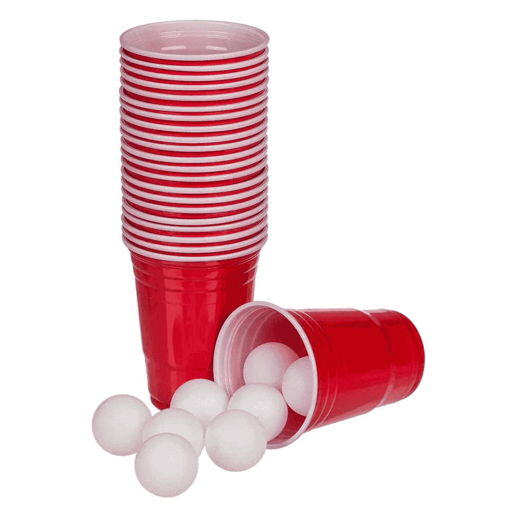 Juego de Beber Beer Pong con 22 Vasos y 15 Pelotas – Party Game Clásico