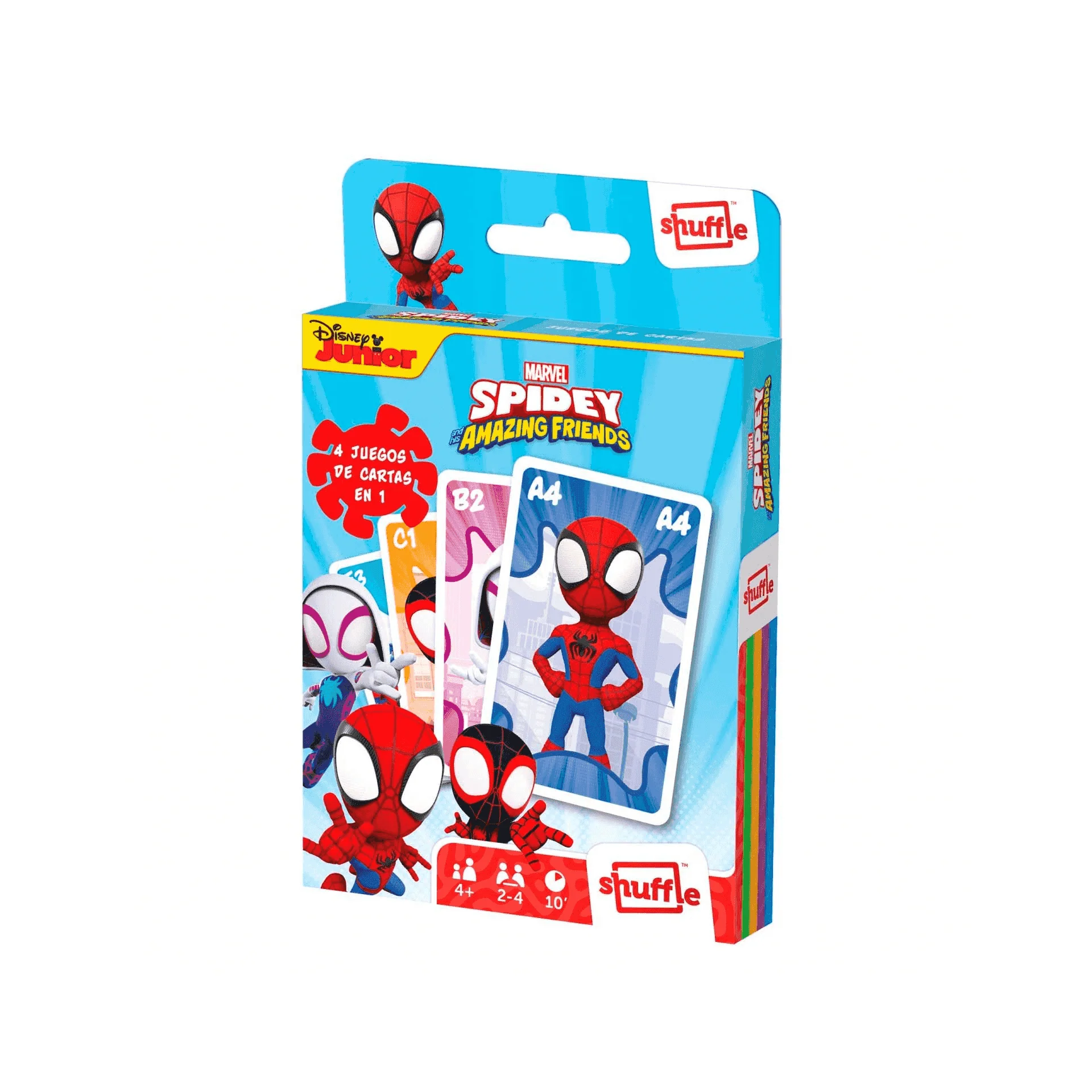 Juego de cartas Fournier 4 en 1 de Spiderman Marvel