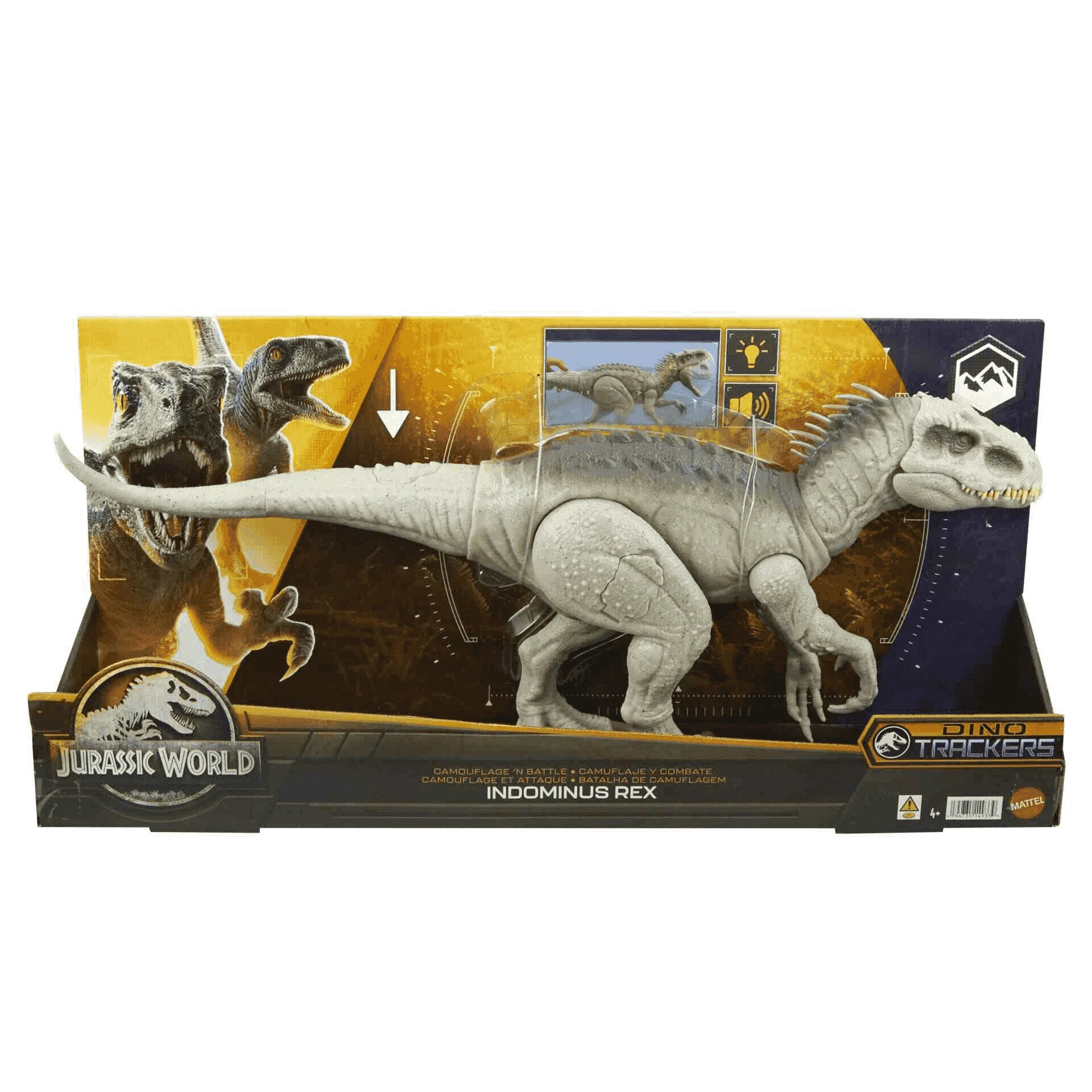 Jurassic World Indominus rex Camúflate y lucha Dinosaurio de juguete con luces, sonidos, - Image 2
