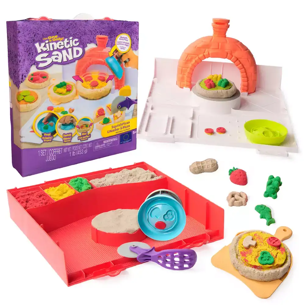 Kinetic Sand Squish Pizza – Kit creativo de pizzas mágicas
