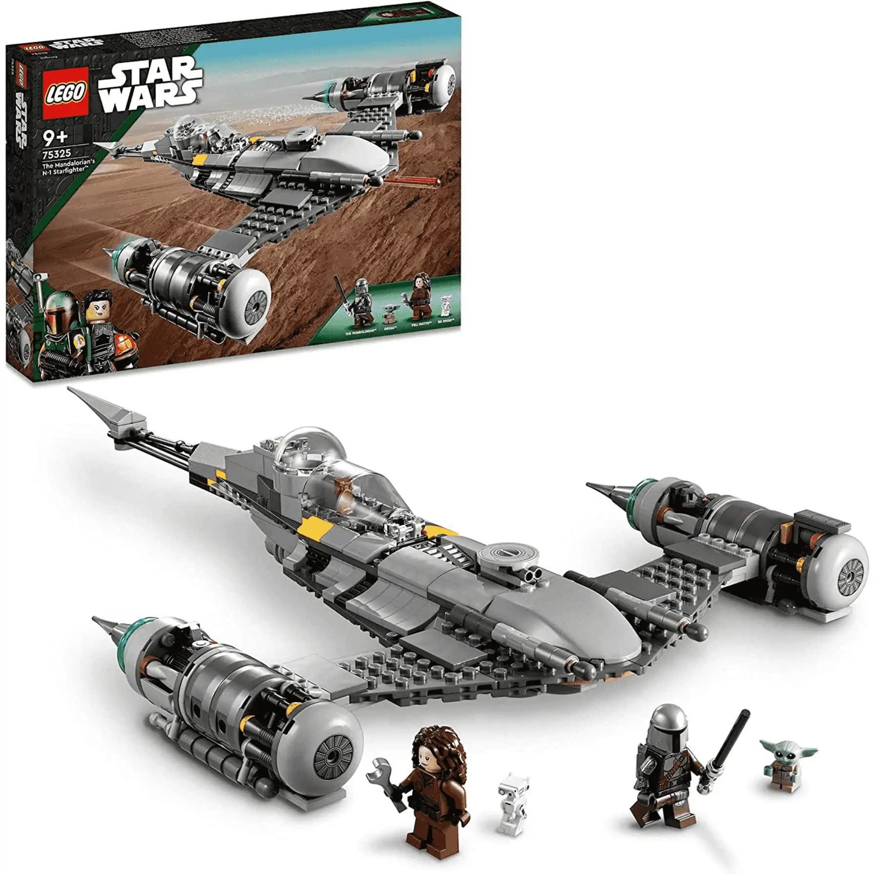 Kit de construcción LEGO Star Wars 75325 Caza Estelar N-1 de The Mandalorian (412 piezas)