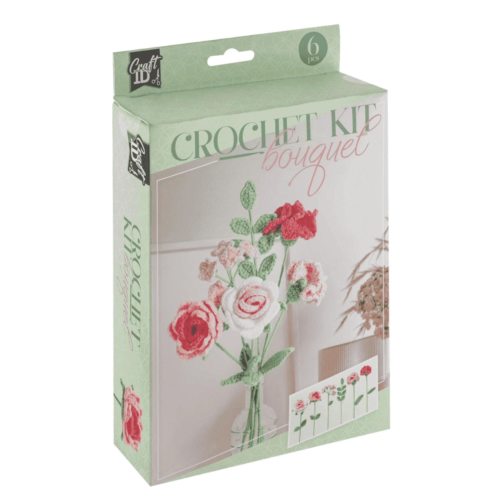 Kit de Crochet Ramo de Flores Rosa
