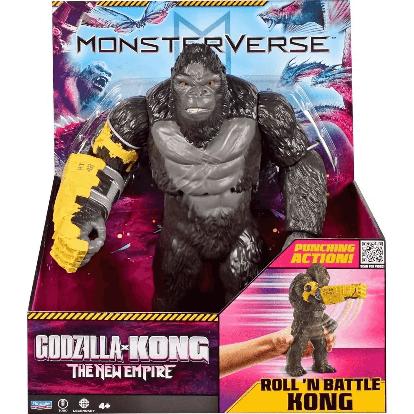 Kong Monsterverse Figura Gigante 28 cm con Ataque de Puñetazo Roll & Battle