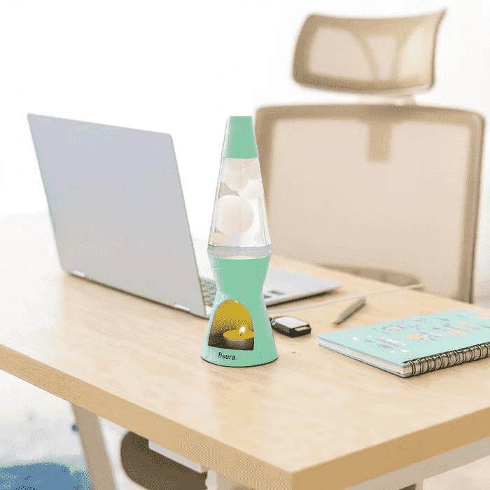 Lámpara de lava con vela menta Fisura – luz decorativa relajante estilo retro - Image 3